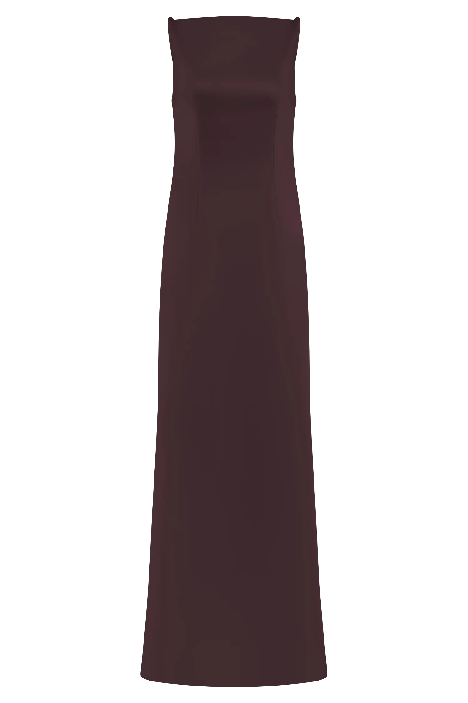 Violet Sleeveless Satin Maxi Dress - Dark Chocolate