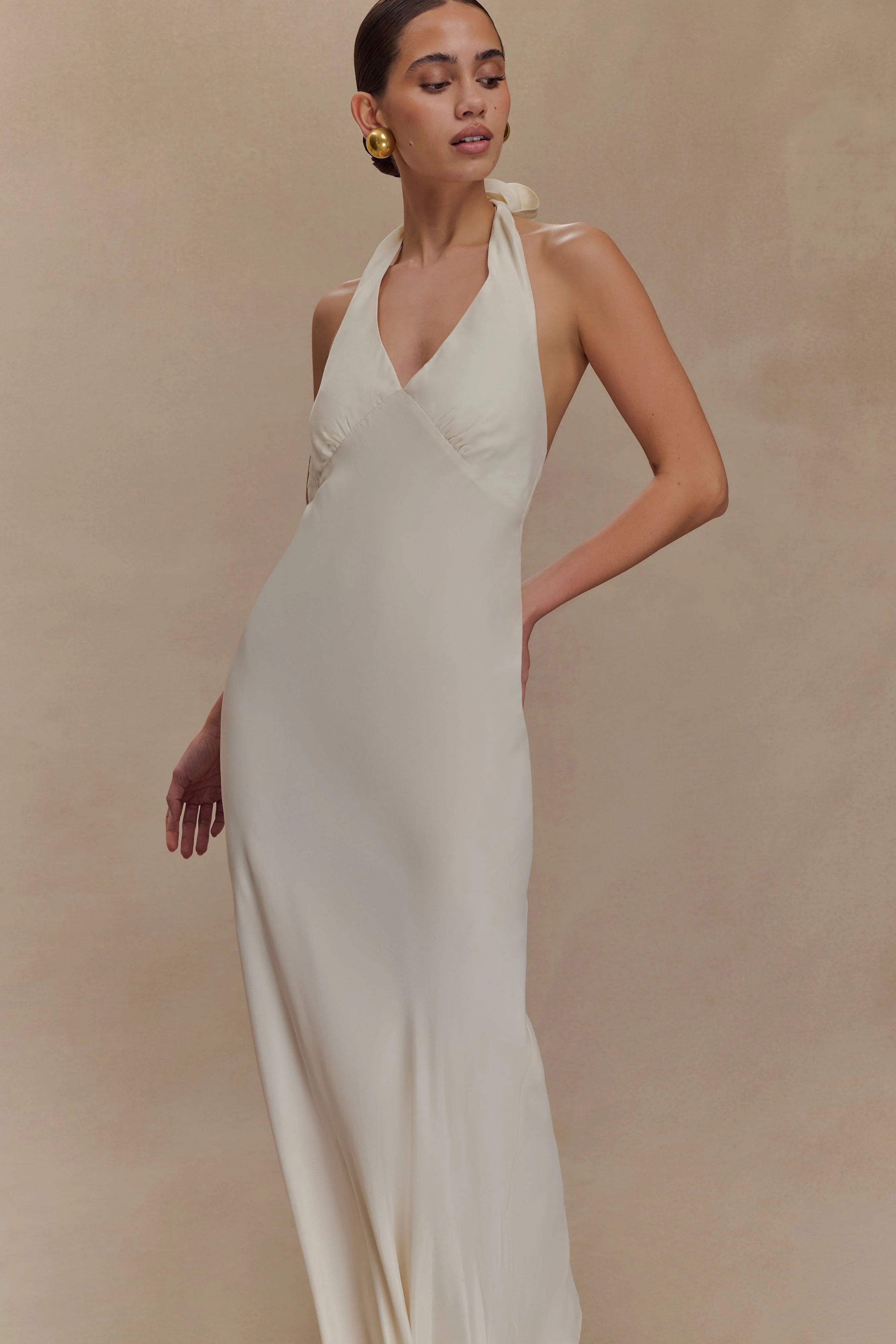 Louisiana Halter Maxi Dress - Ivory