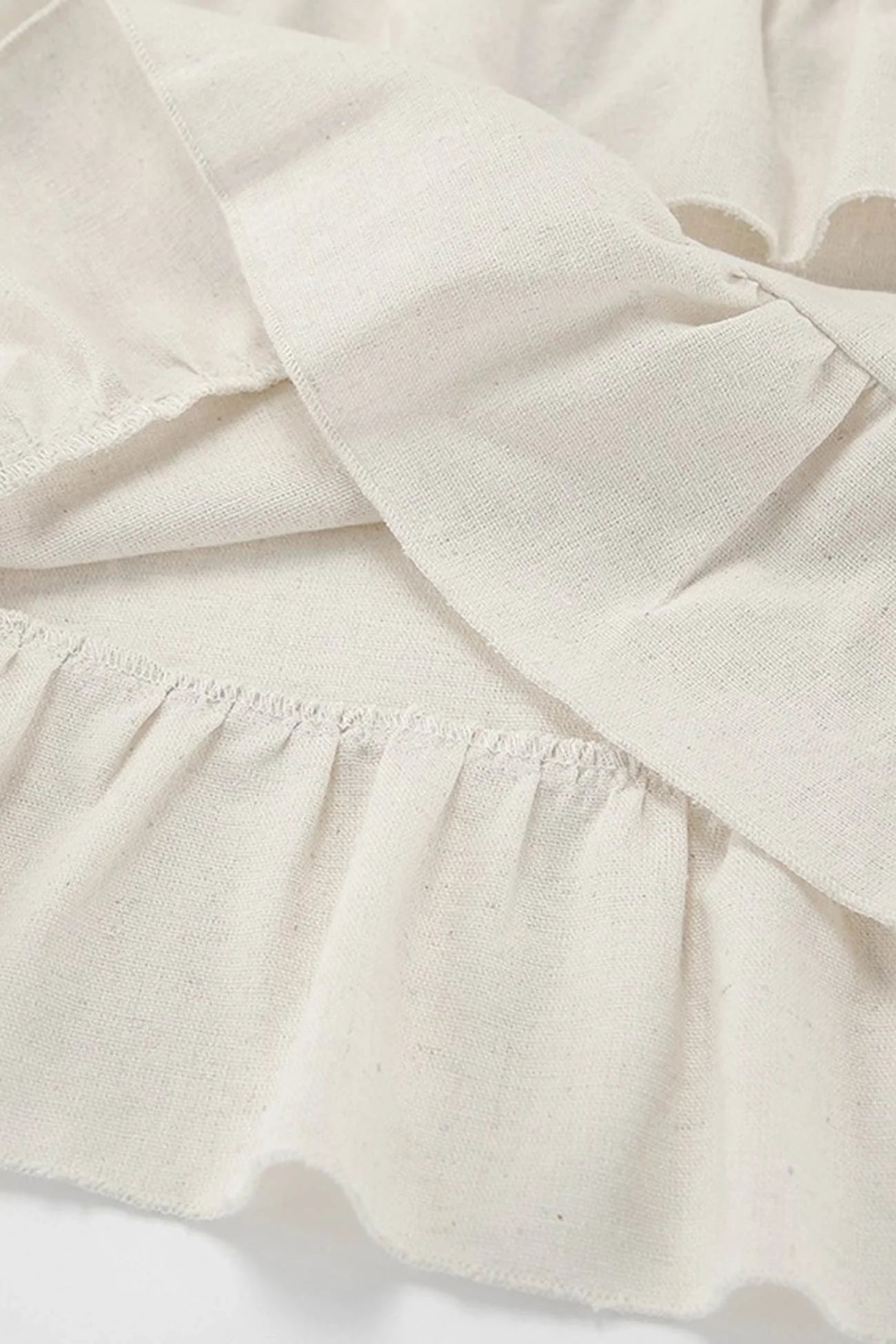 Halter Neck Tiered Cotton Linen Mini Dress