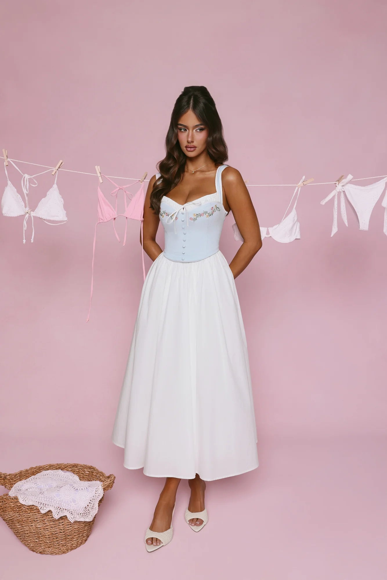 Cottage Glow Maxi Dress Blue