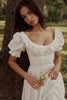 white broderie anglais babydoll midi dress