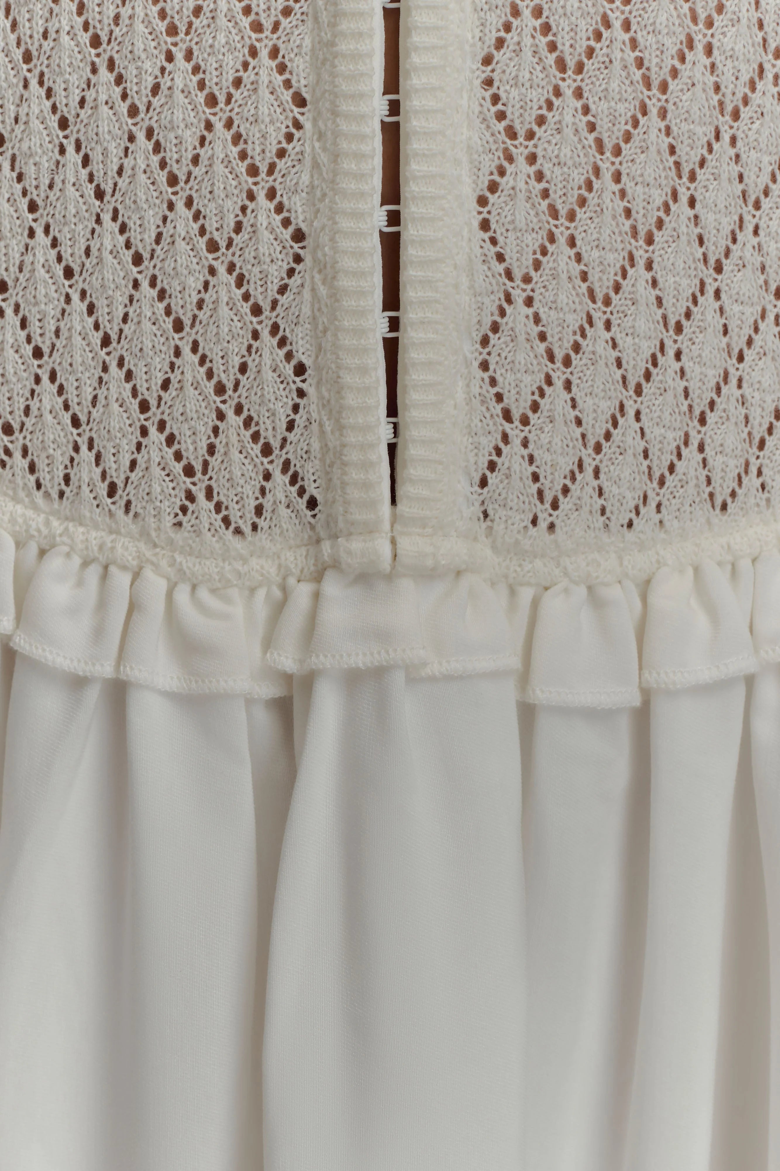 Tahlia Pointelle Knit Midi Dress - White