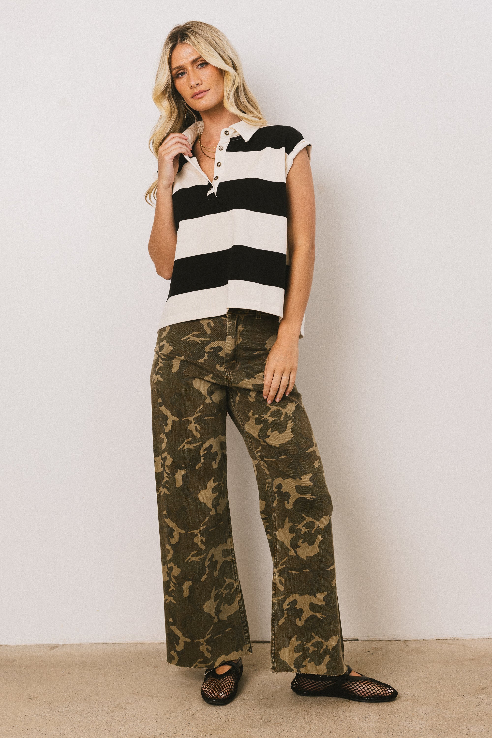 Blake Striped top in Black