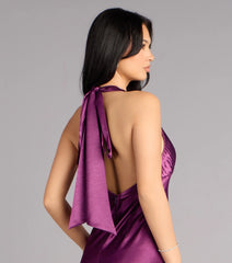 Meryl Satin Open Back Mermaid Formal Dress