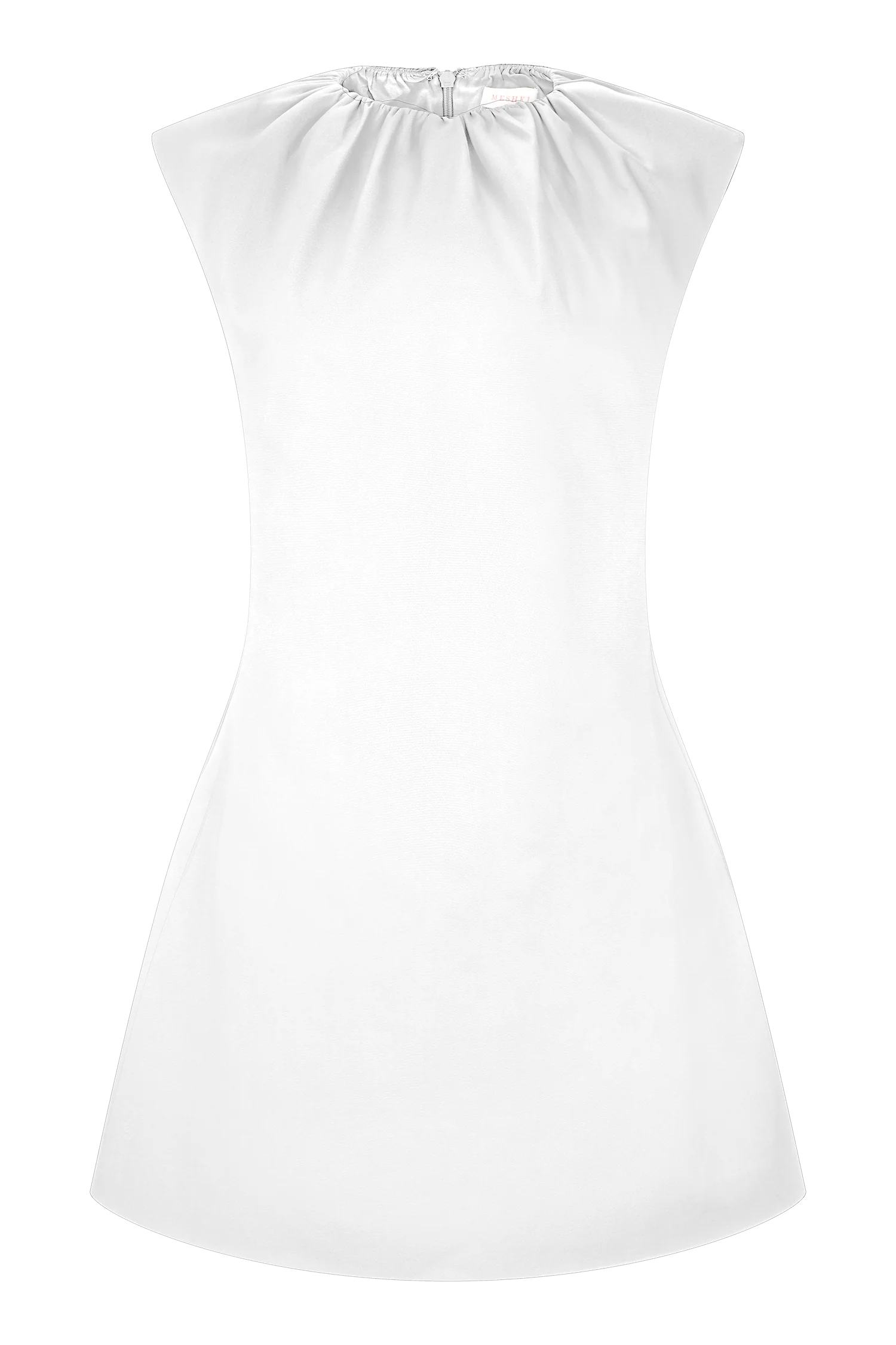 Ariana Pleated Neck Mini Dress - Ivory