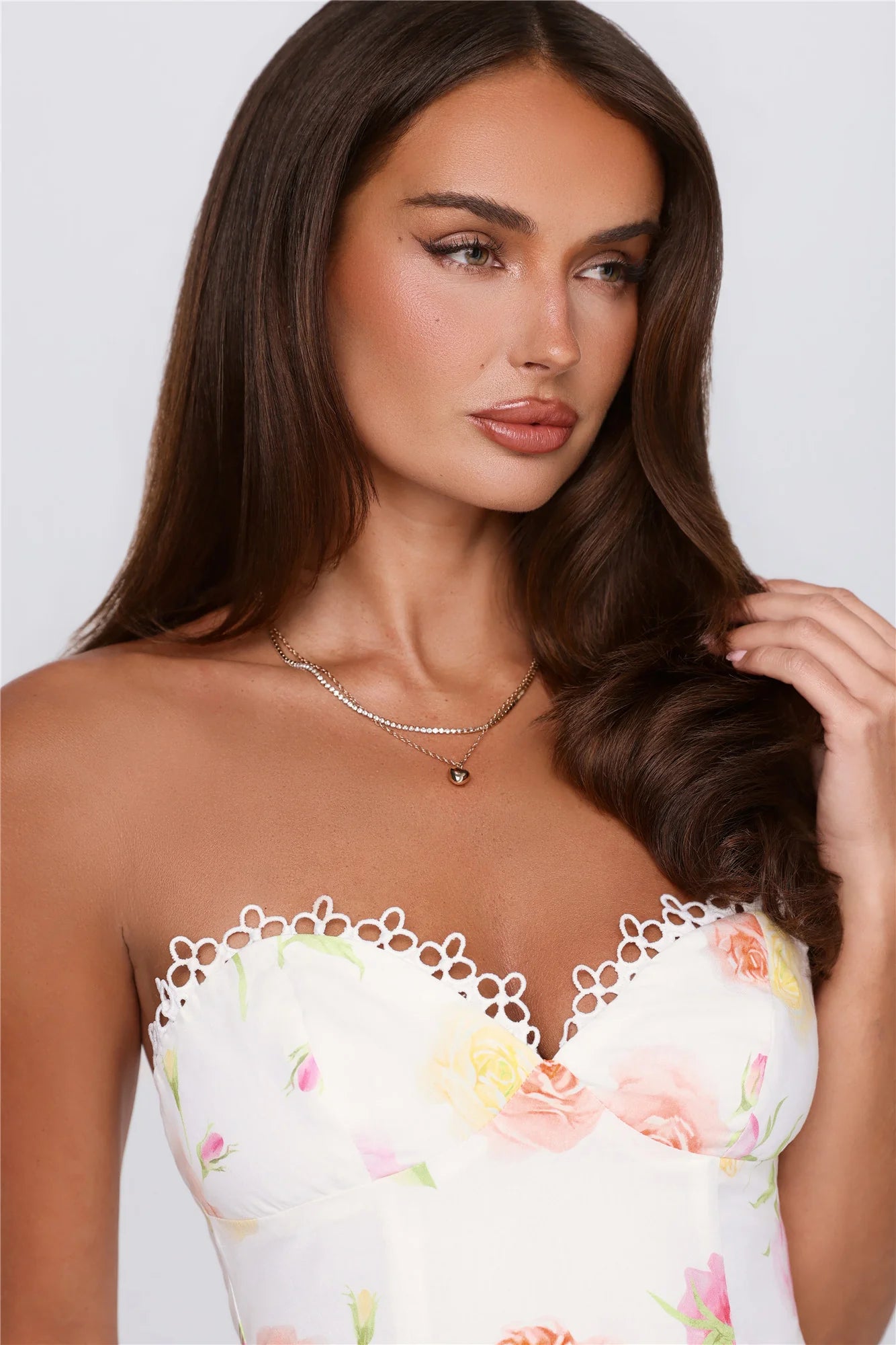 Blooms Under Sunshine Strapless Mini Dress Floral