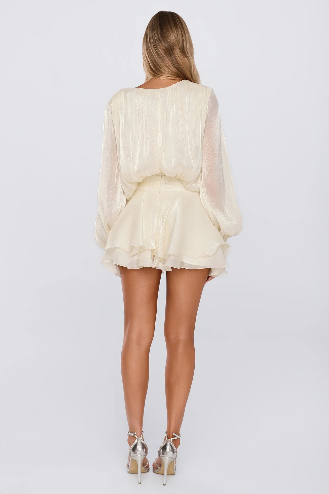 Styled Selections Long Sleeve Mini Dress Cream
