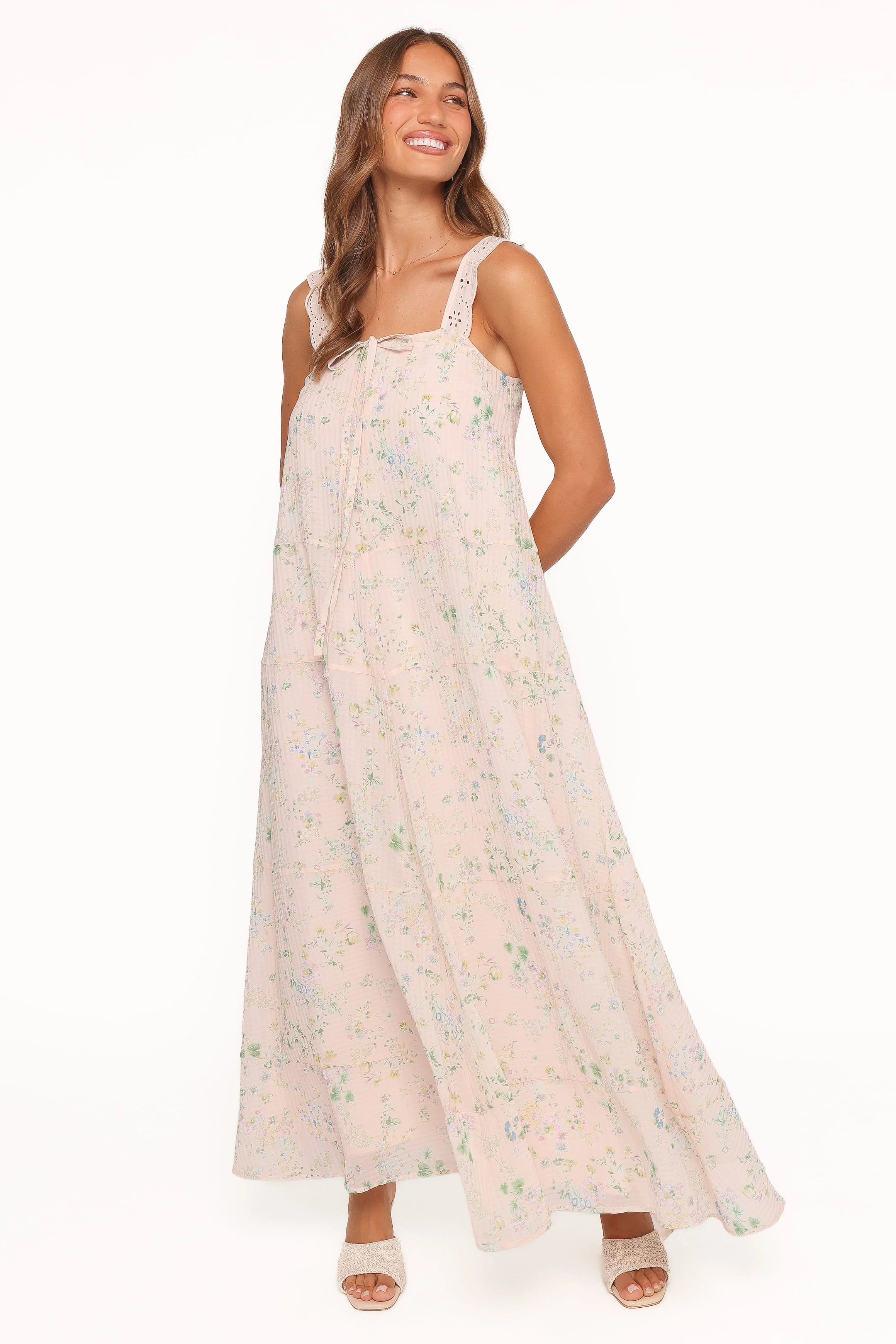Caroline Maxi Dress - Pastel Pink Floral