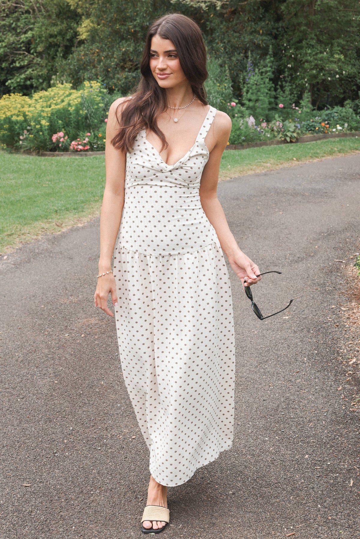 Sophina Midi Dress - Black Polka Dot