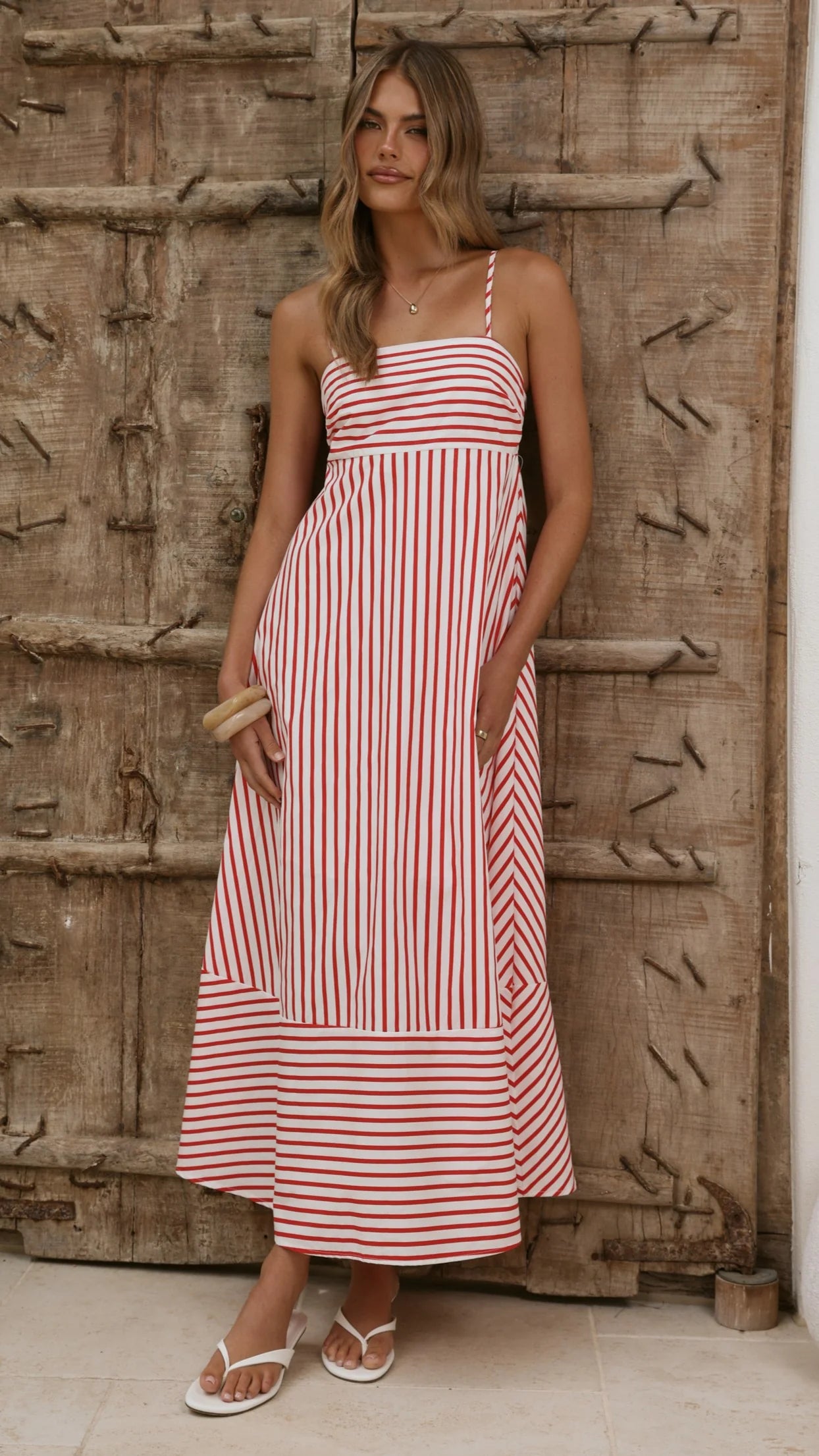 Marcel Maxi Dress - Red/White Stripe