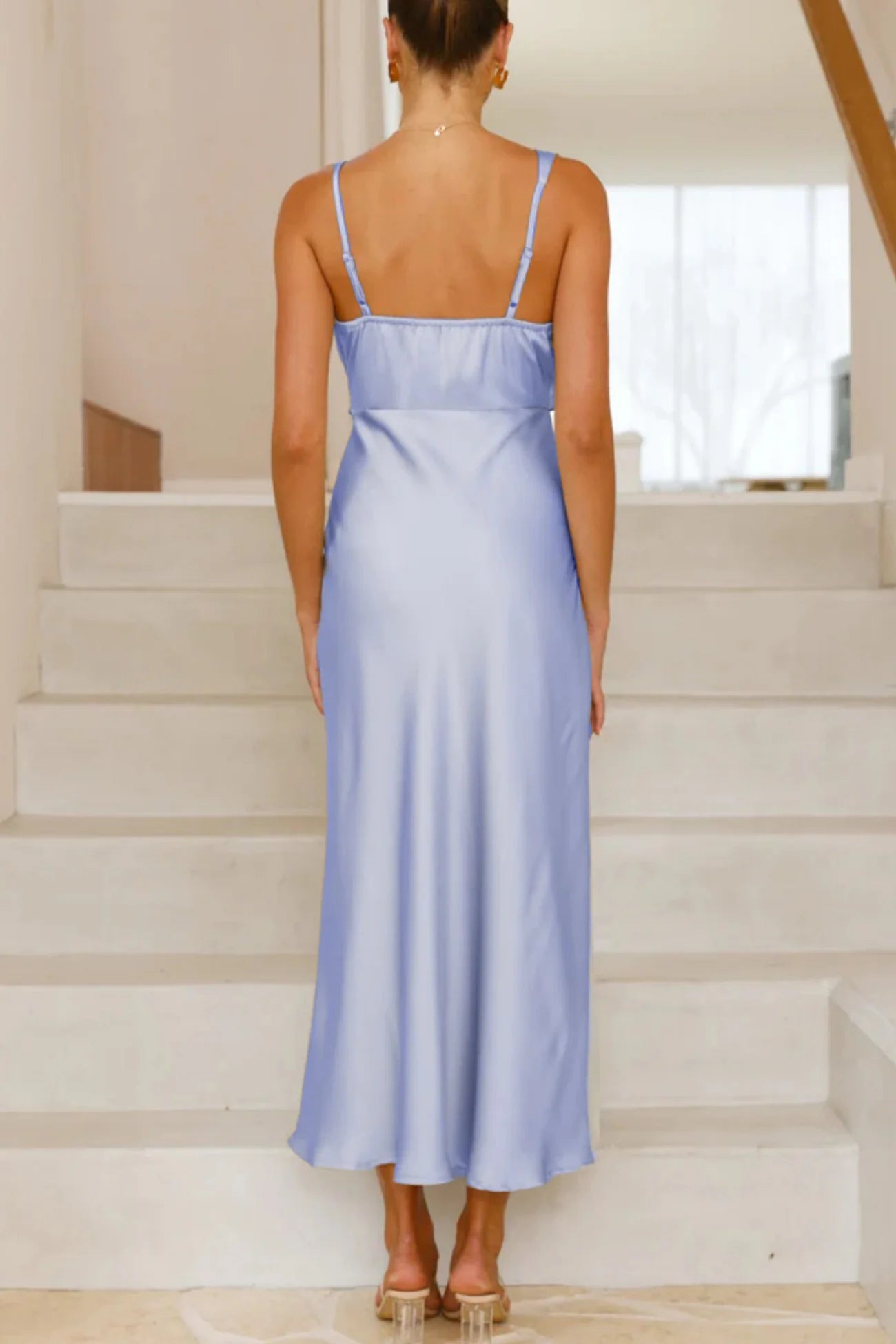 Satin Cowl Neck Cami Dress