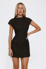 Good Outfit Day Tweed Mini Dress Black
