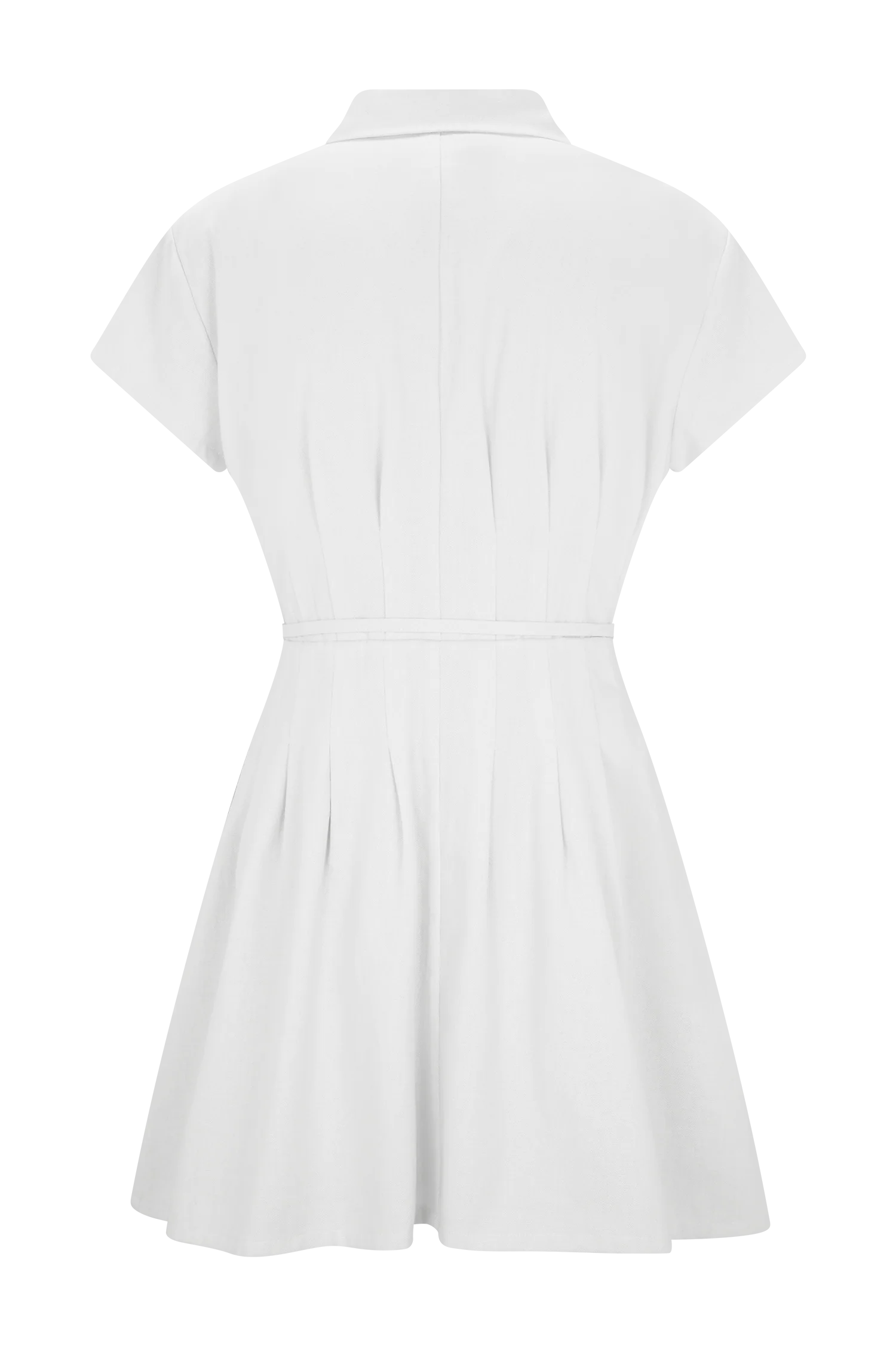 Aysha Buttoned Linen Mini Dress - White