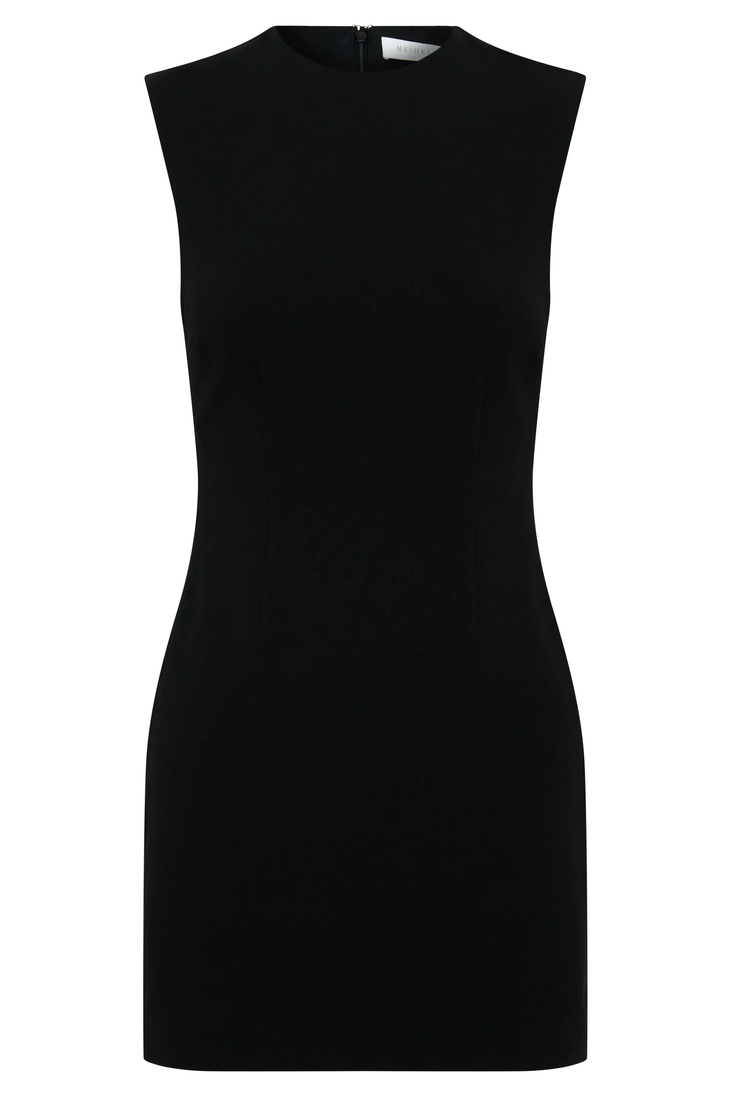 Fion Sleeveless Stretch Crepe Mini Dress - Black