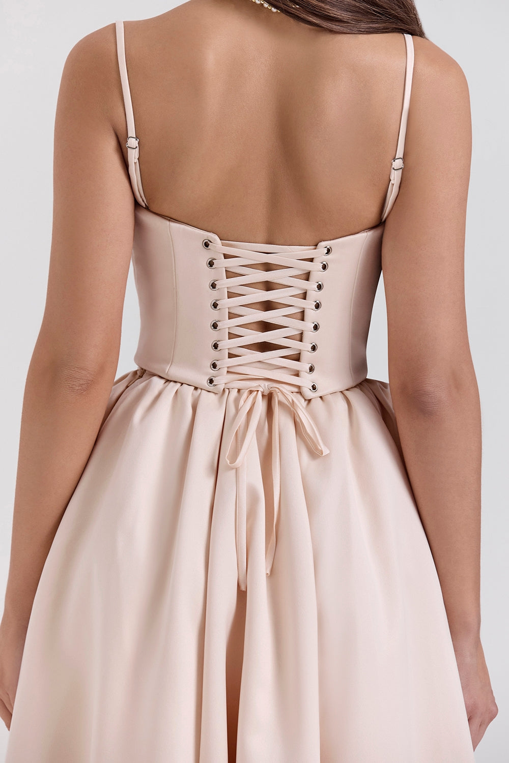 Perfect-Peach Satin Corset and Skirt - SALE