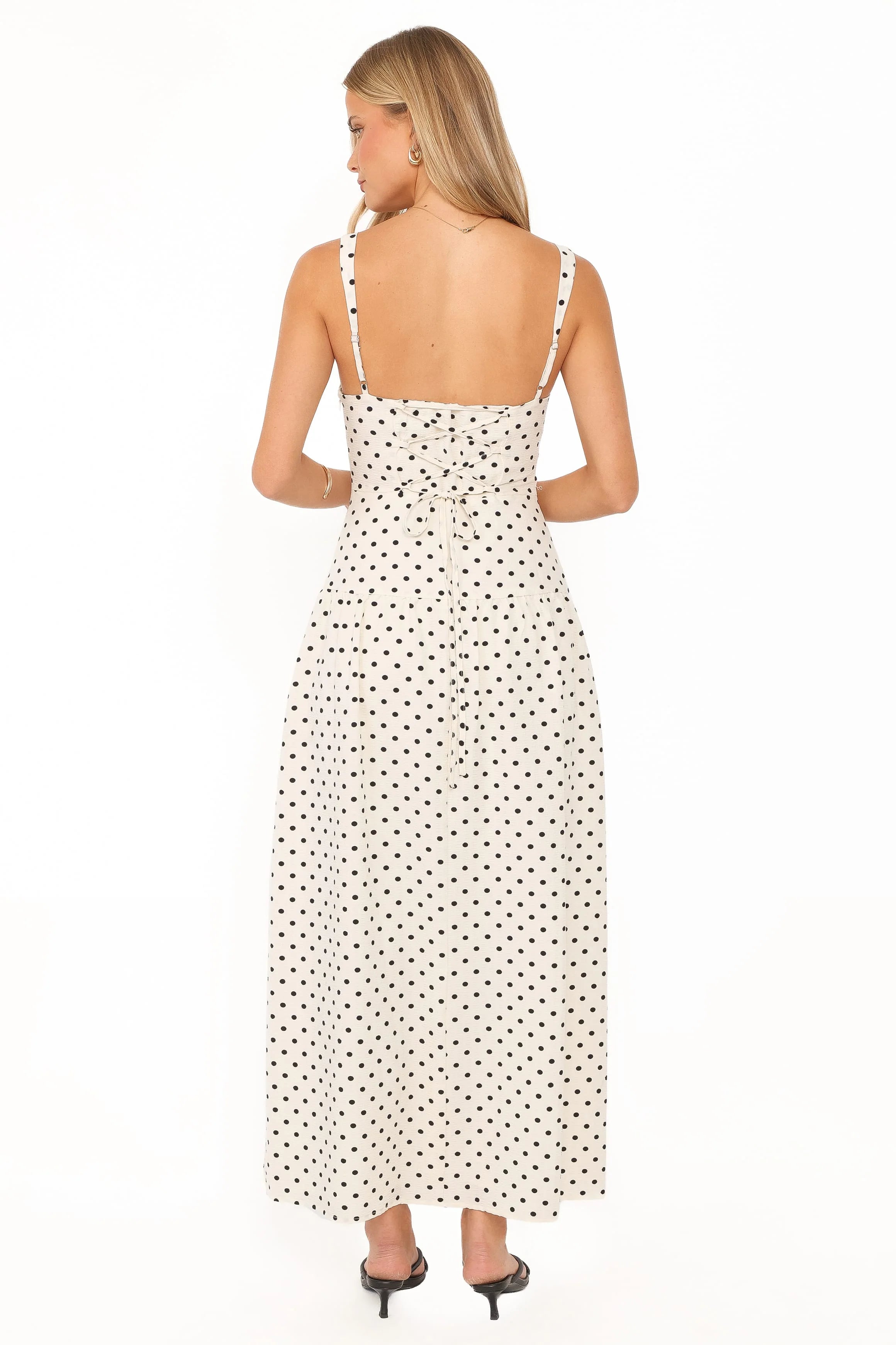 Sophina Midi Dress - Black Polka Dot