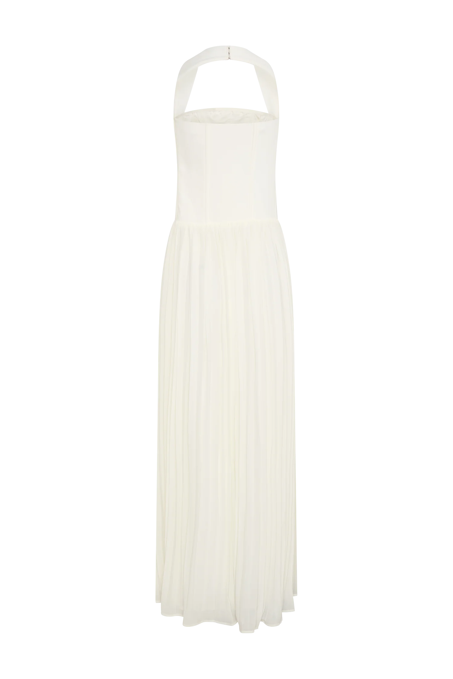 Stacie Pleated Halter Maxi Dress - Ivory