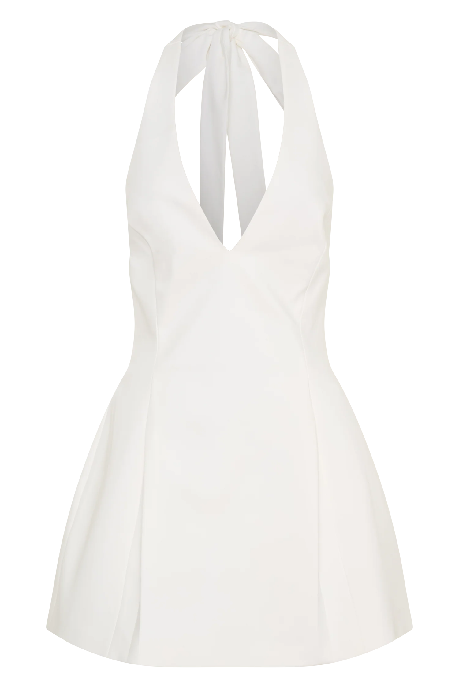 Nelly Halter Neck Cotton Mini Dress - White