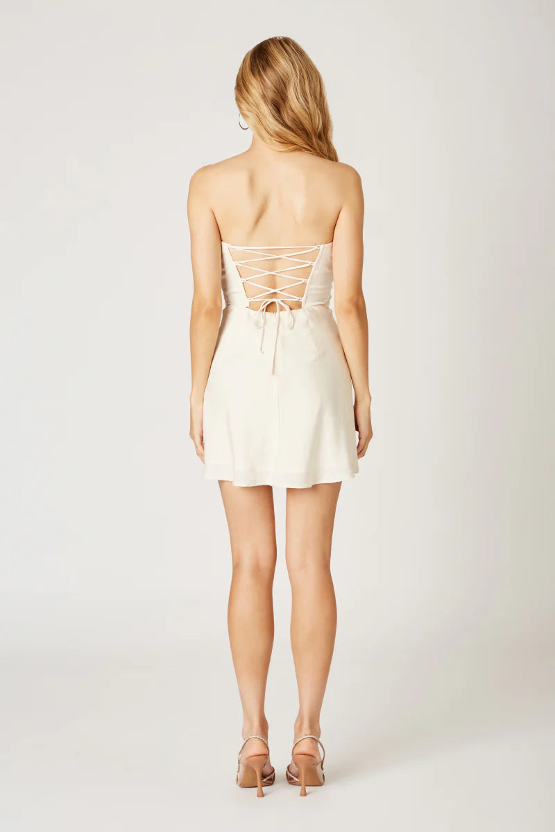 Double Twist Satin Mini Dress