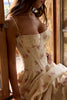 ivory vintage rose print cotton maxi dress