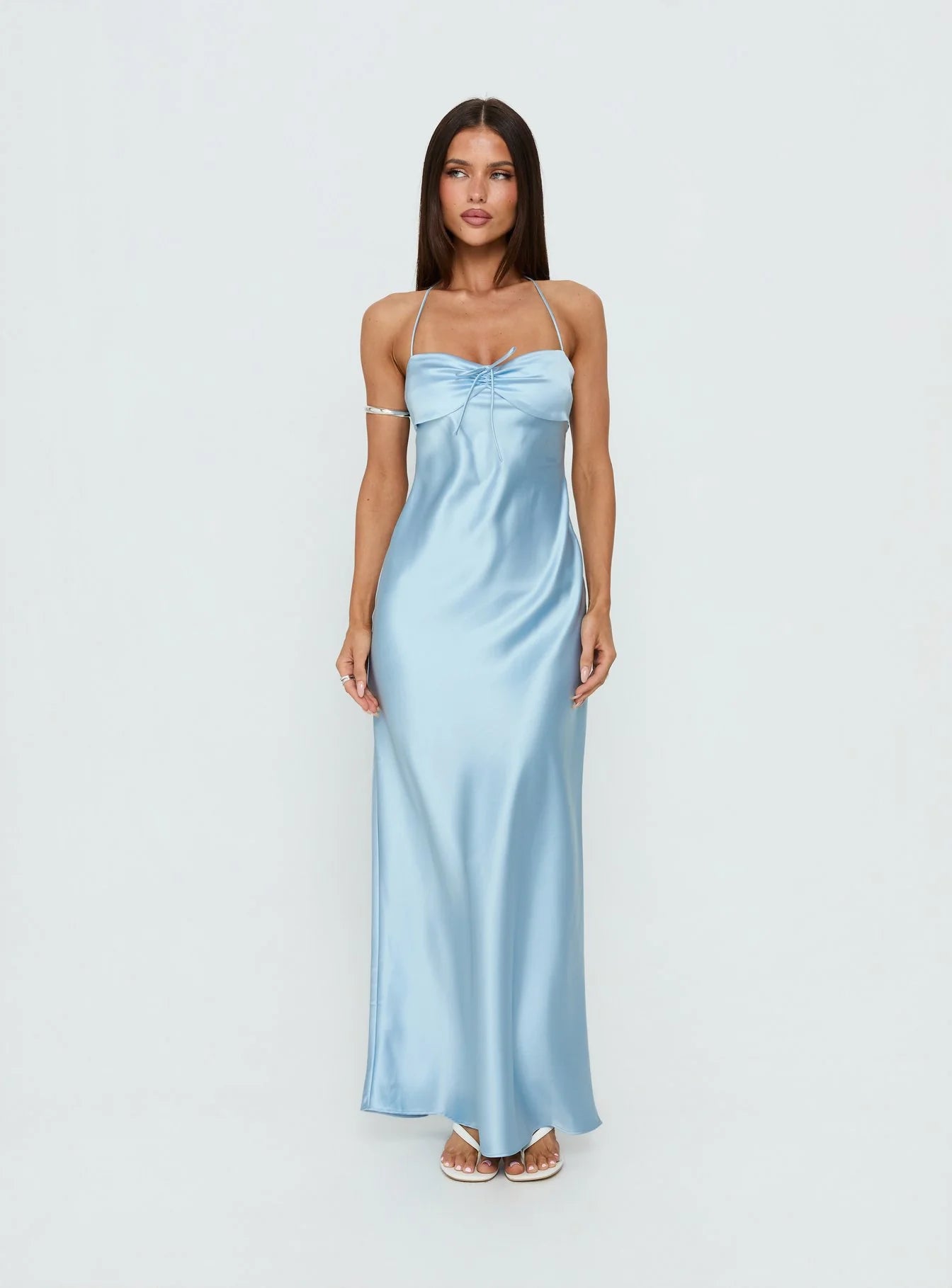 Fireproof Halter Maxi Dress Baby Blue
