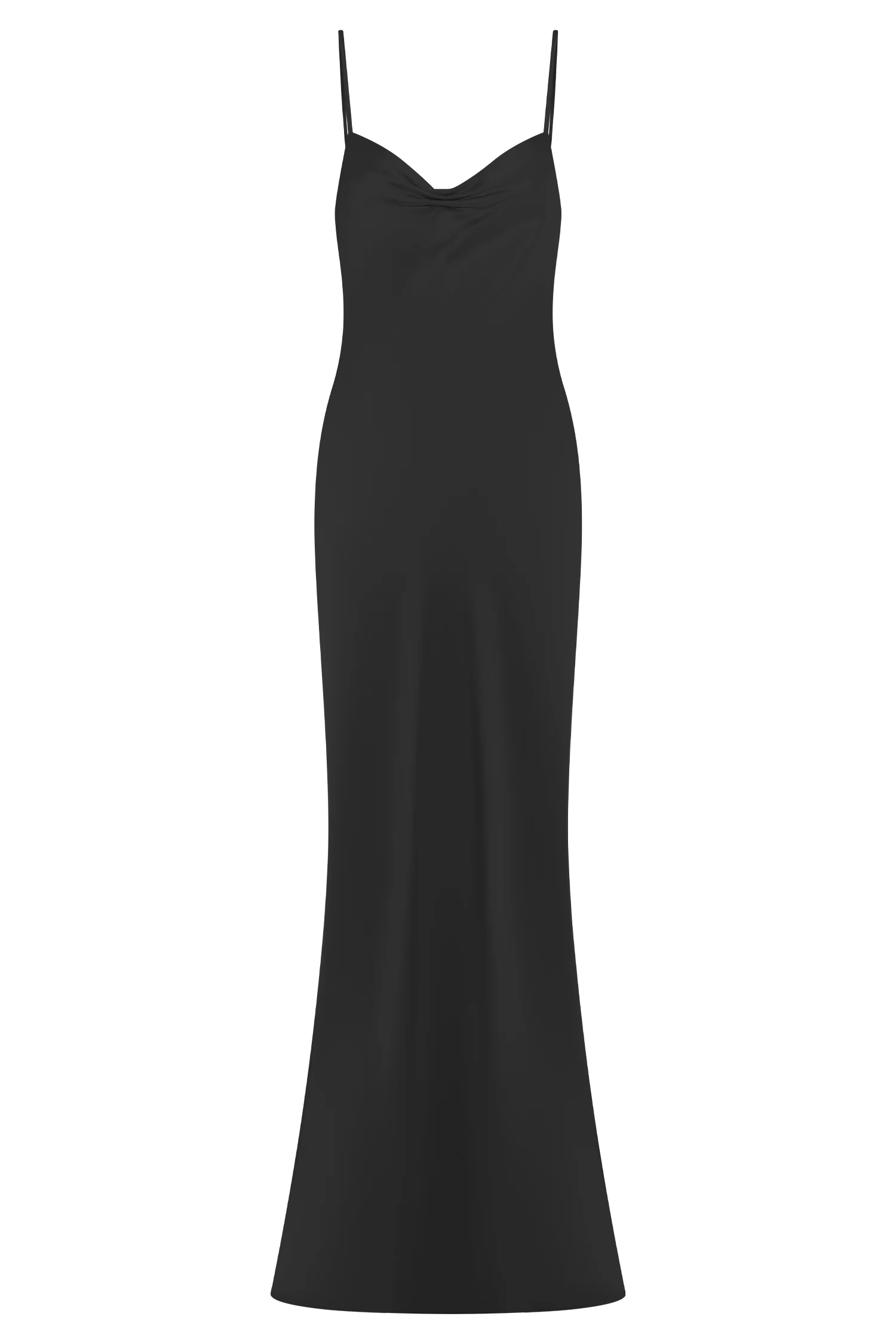 Lilly Sweetheart Satin Maxi Dress - Black