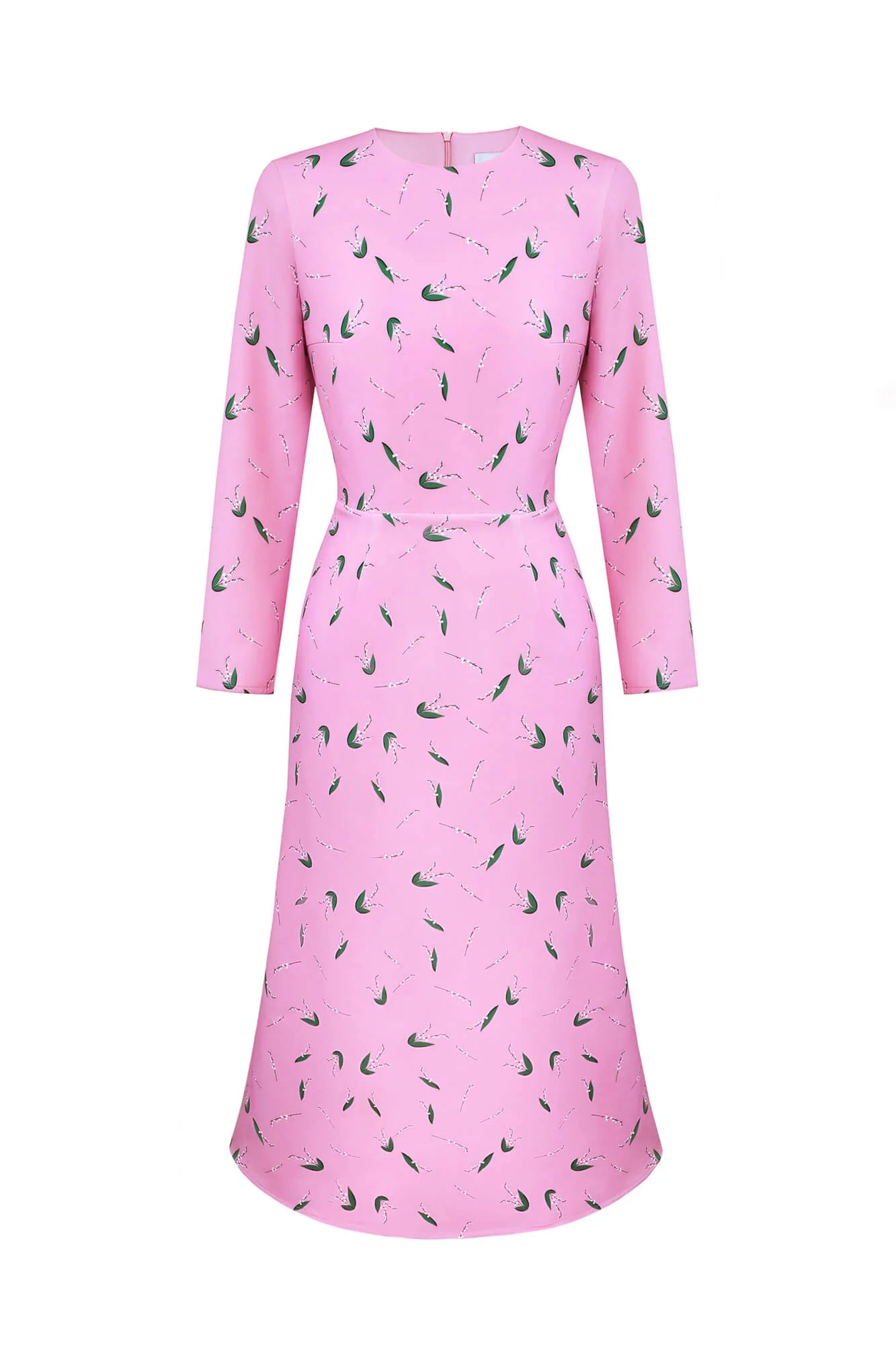 Godet Silhouette Long Sleeve Midi Dress