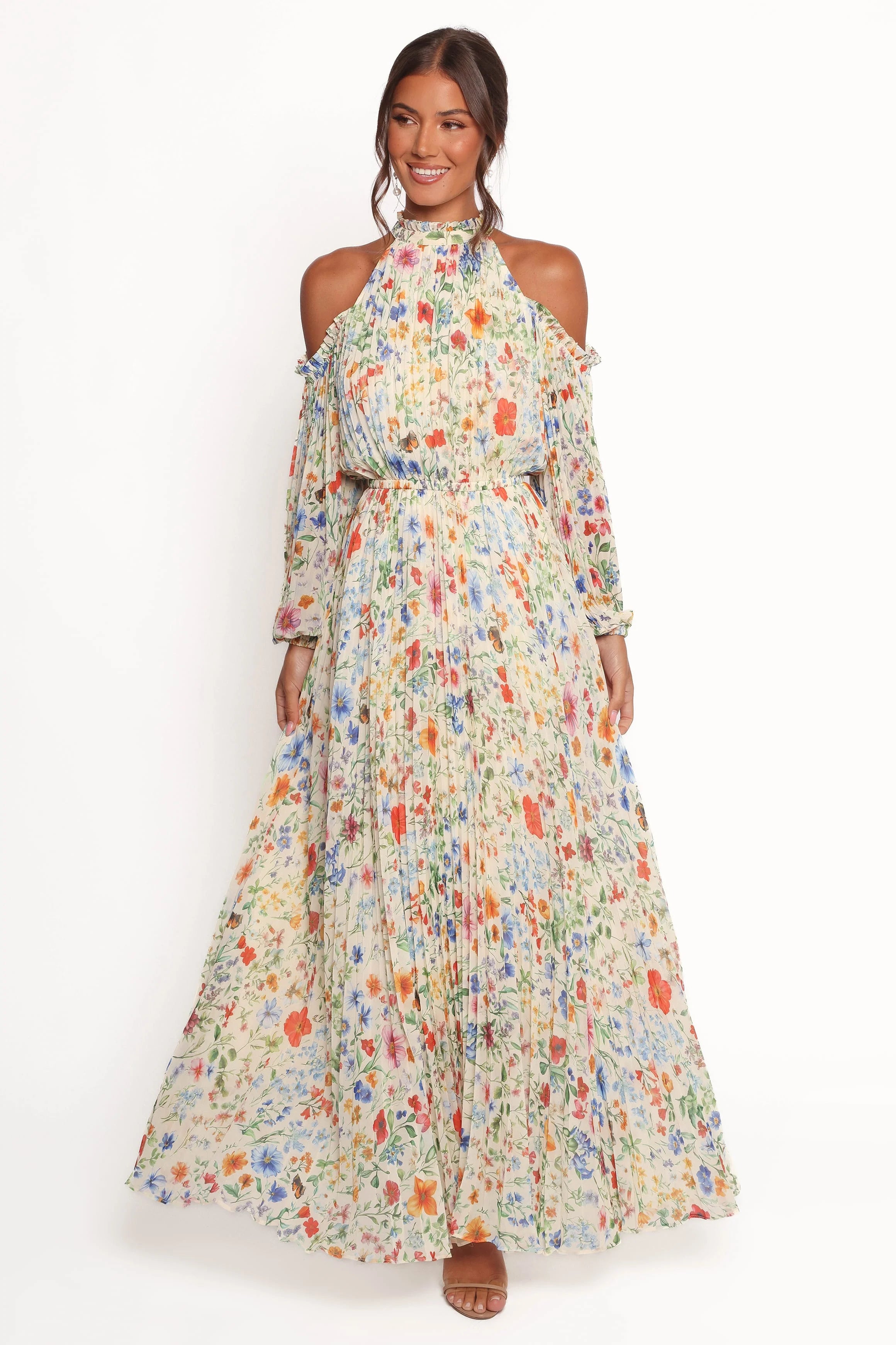 Hilary Pleated Maxi Dress - Garden Floral