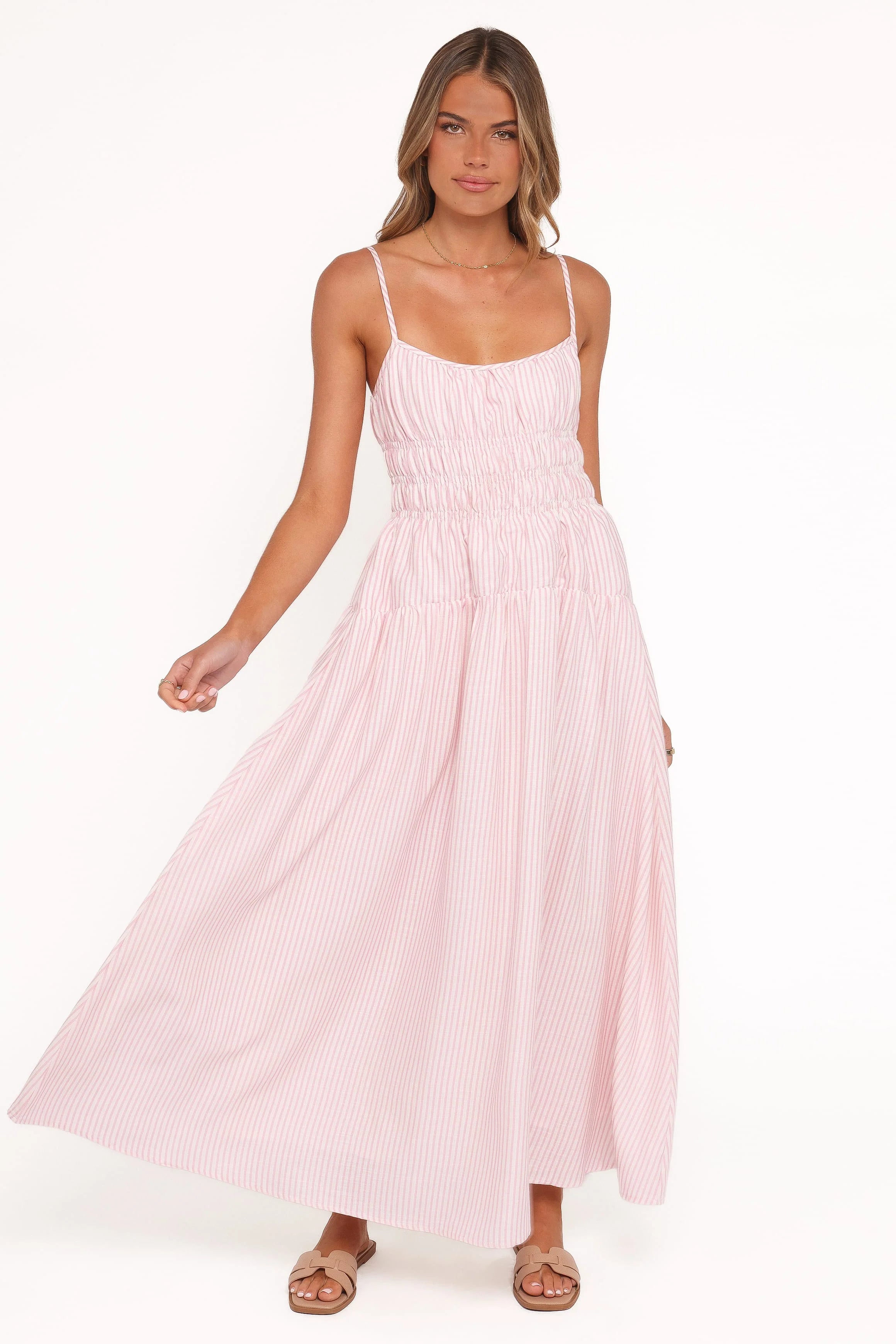 Brittany Maxi Dress - Pink Stripe