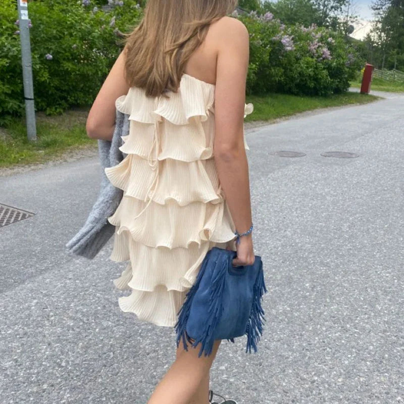 Layer Ruffles Cami Mini Dress