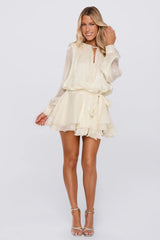 Styled Selections Long Sleeve Mini Dress Cream