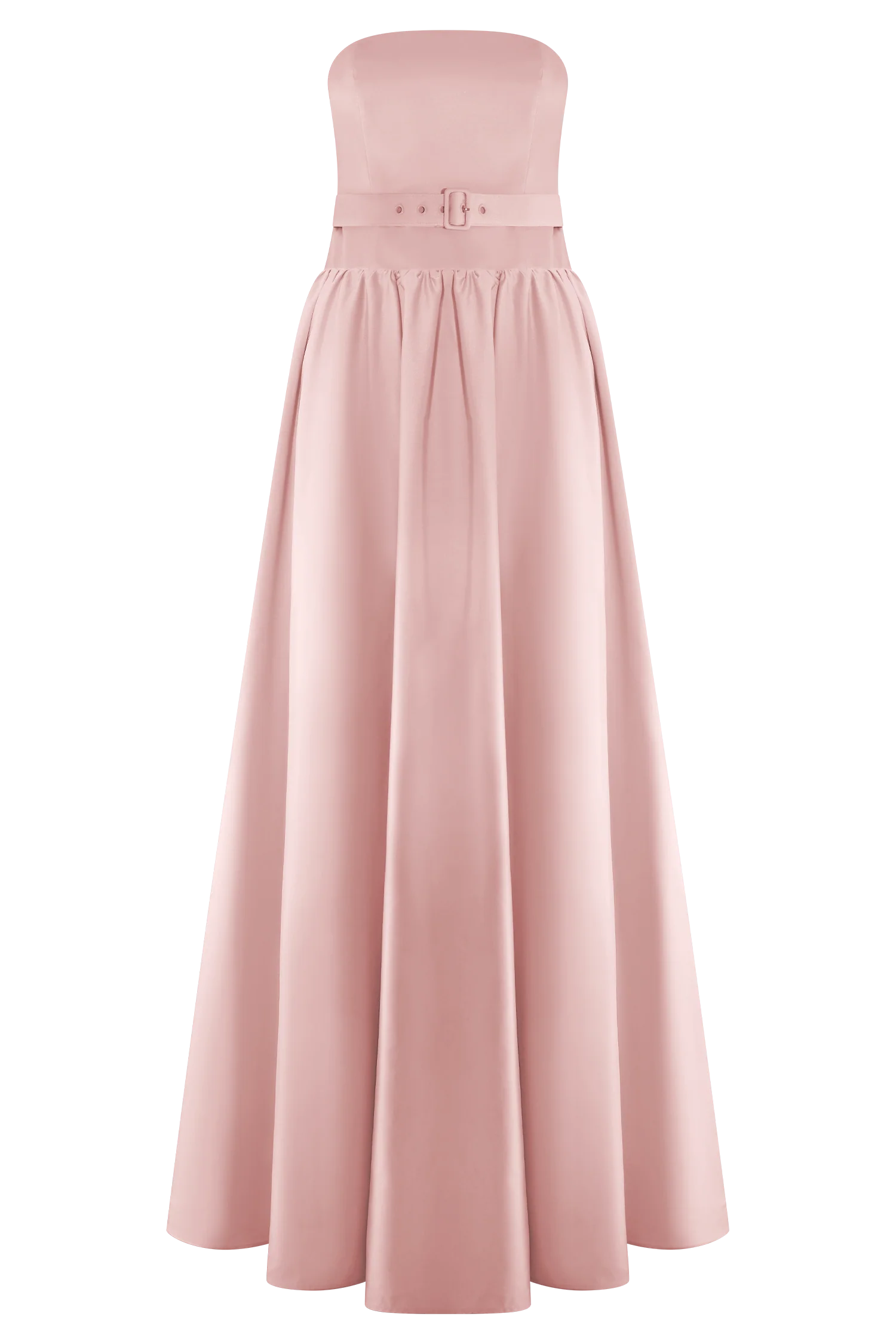 Florence Strapless Belted Maxi Dress - Baby Pink