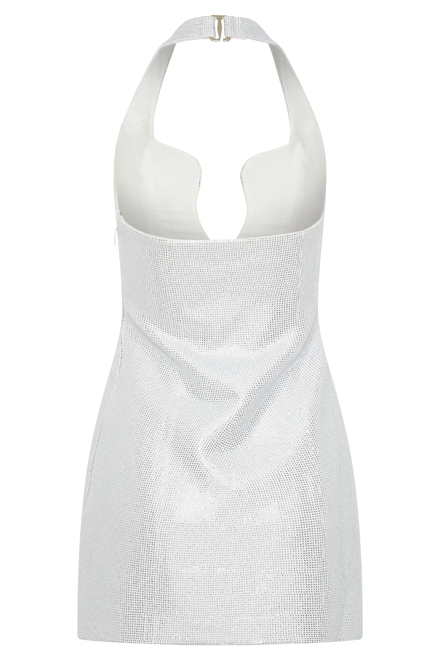 Raina Diamante Halter Mini Dress - White