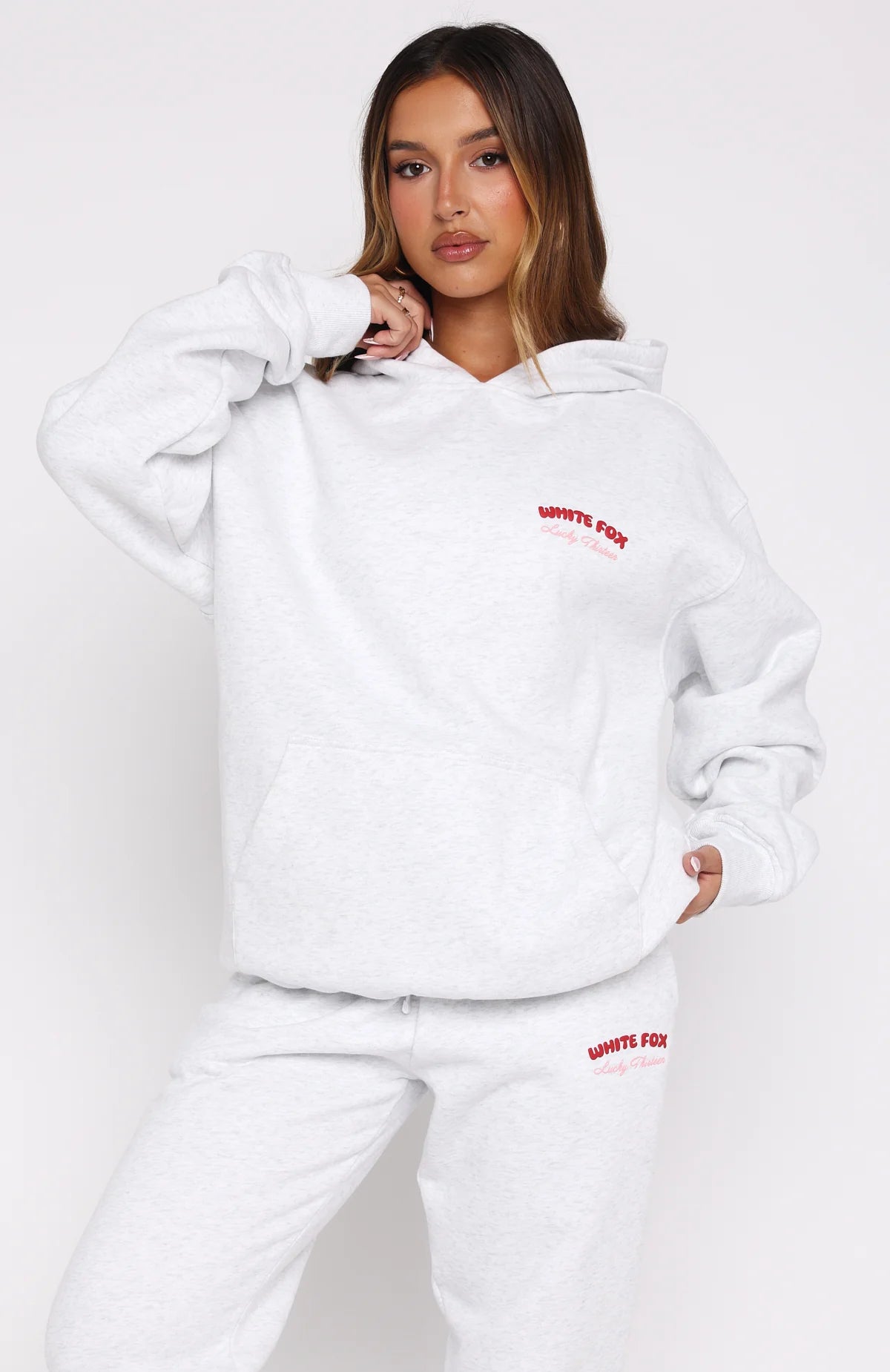 Lucky Thirteen Cheyenne Oversized Hoodie Grey Marle