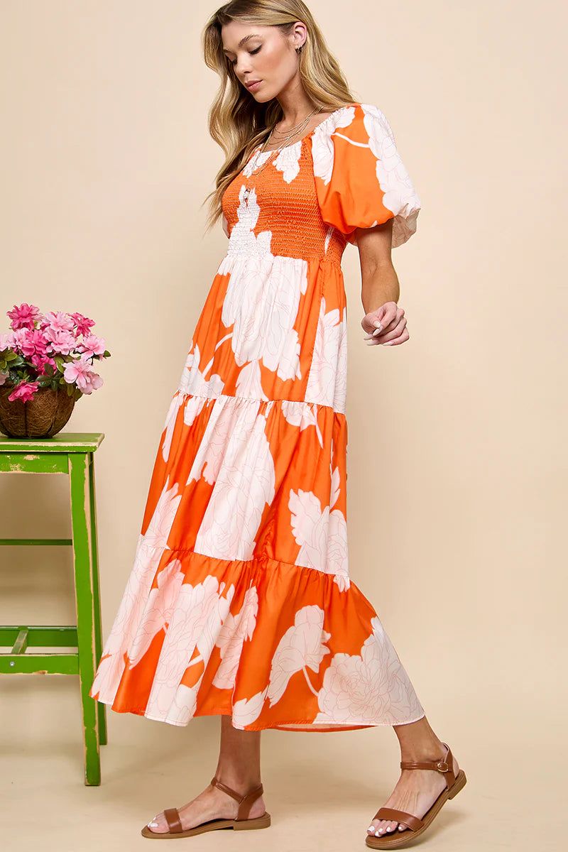 Floral Puff Sleeve Dress