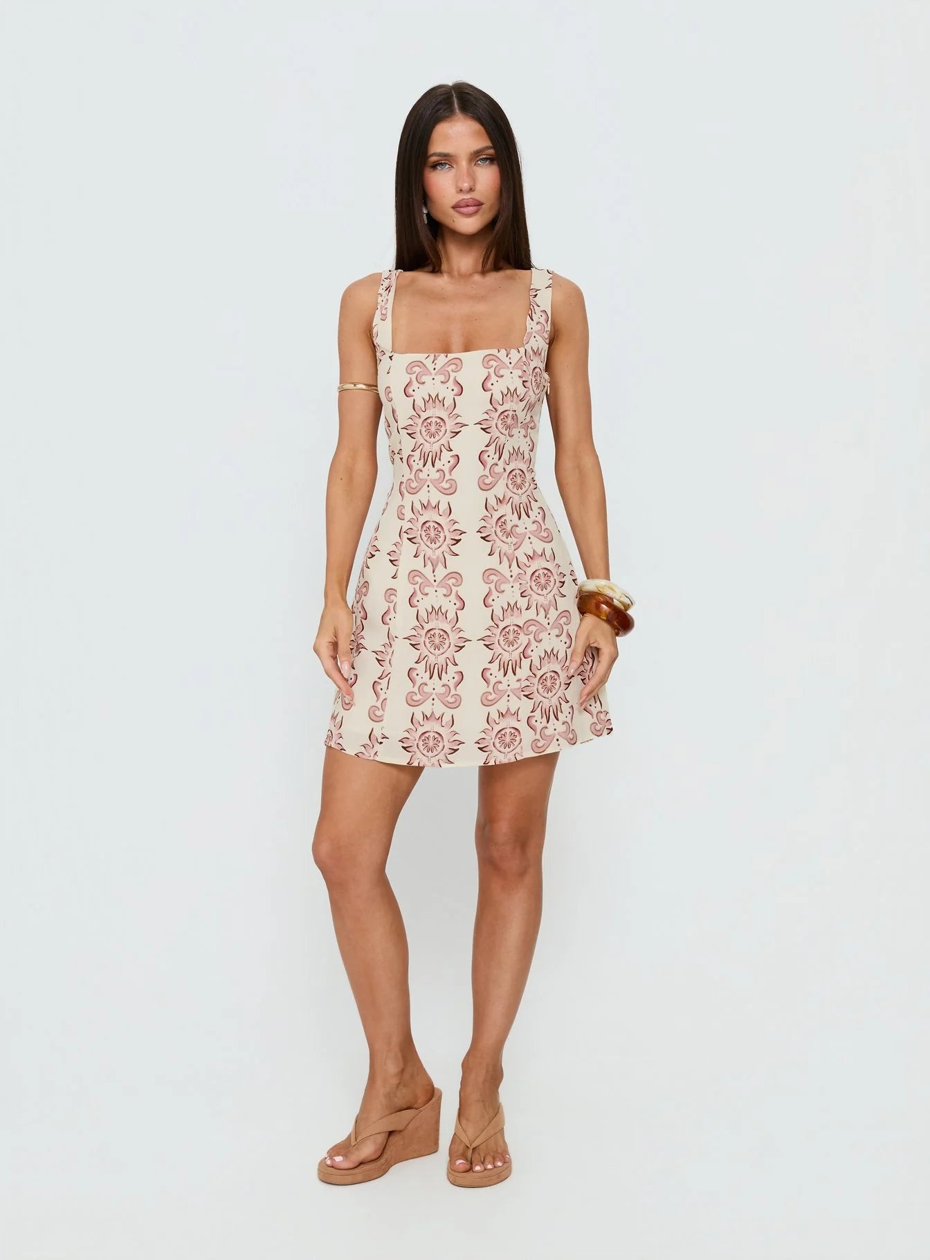Maris Mini Dress Cream / Pink