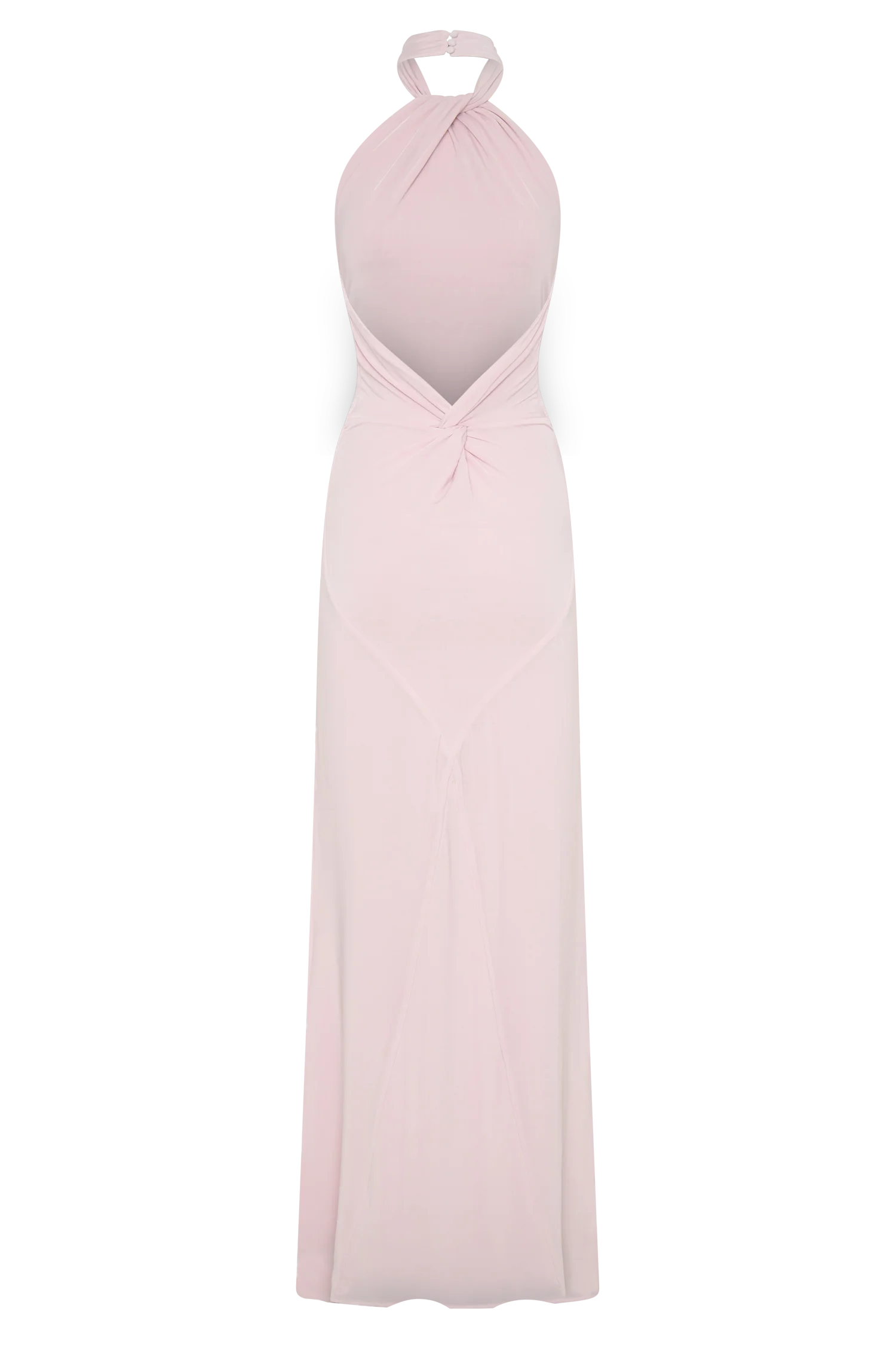 Elyna Slinky Halter Maxi Dress - Pale Pink
