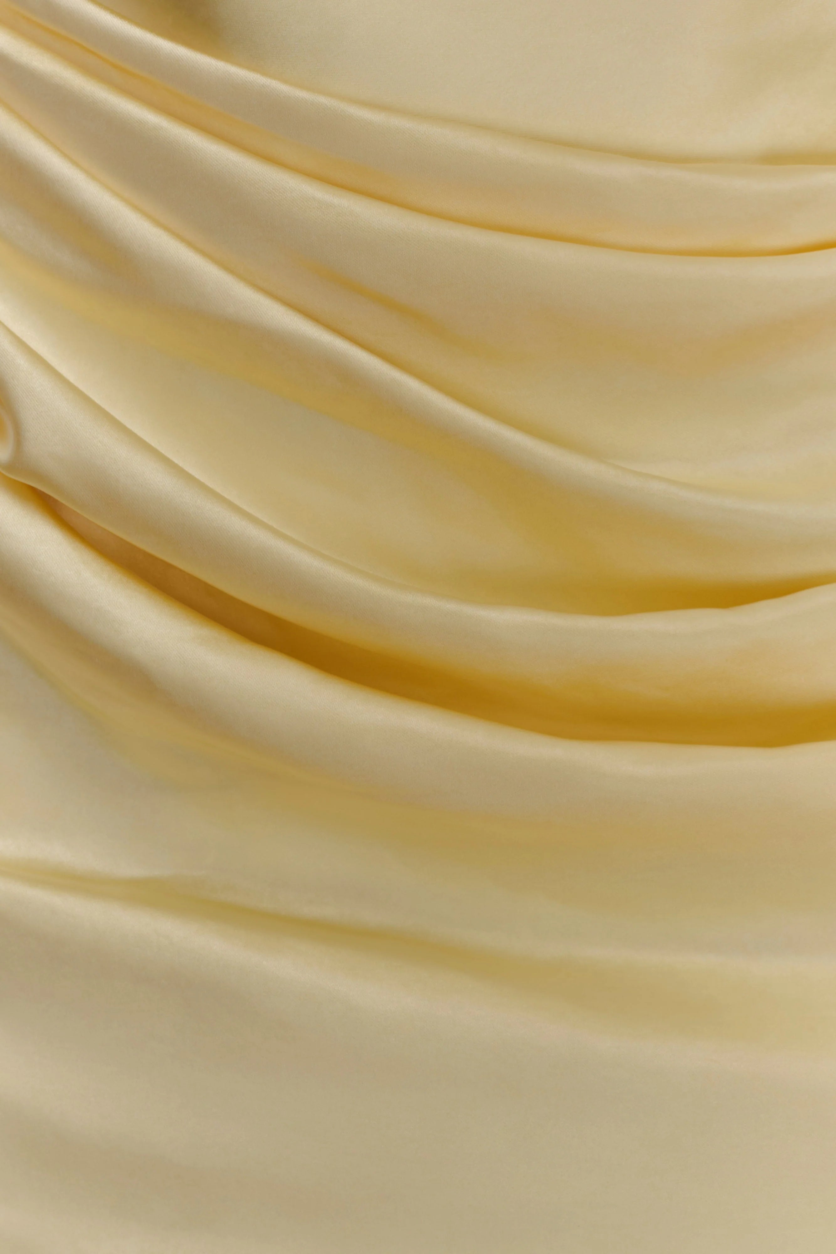 Dalia Off Shoulder Satin Maxi Dress - Lemon