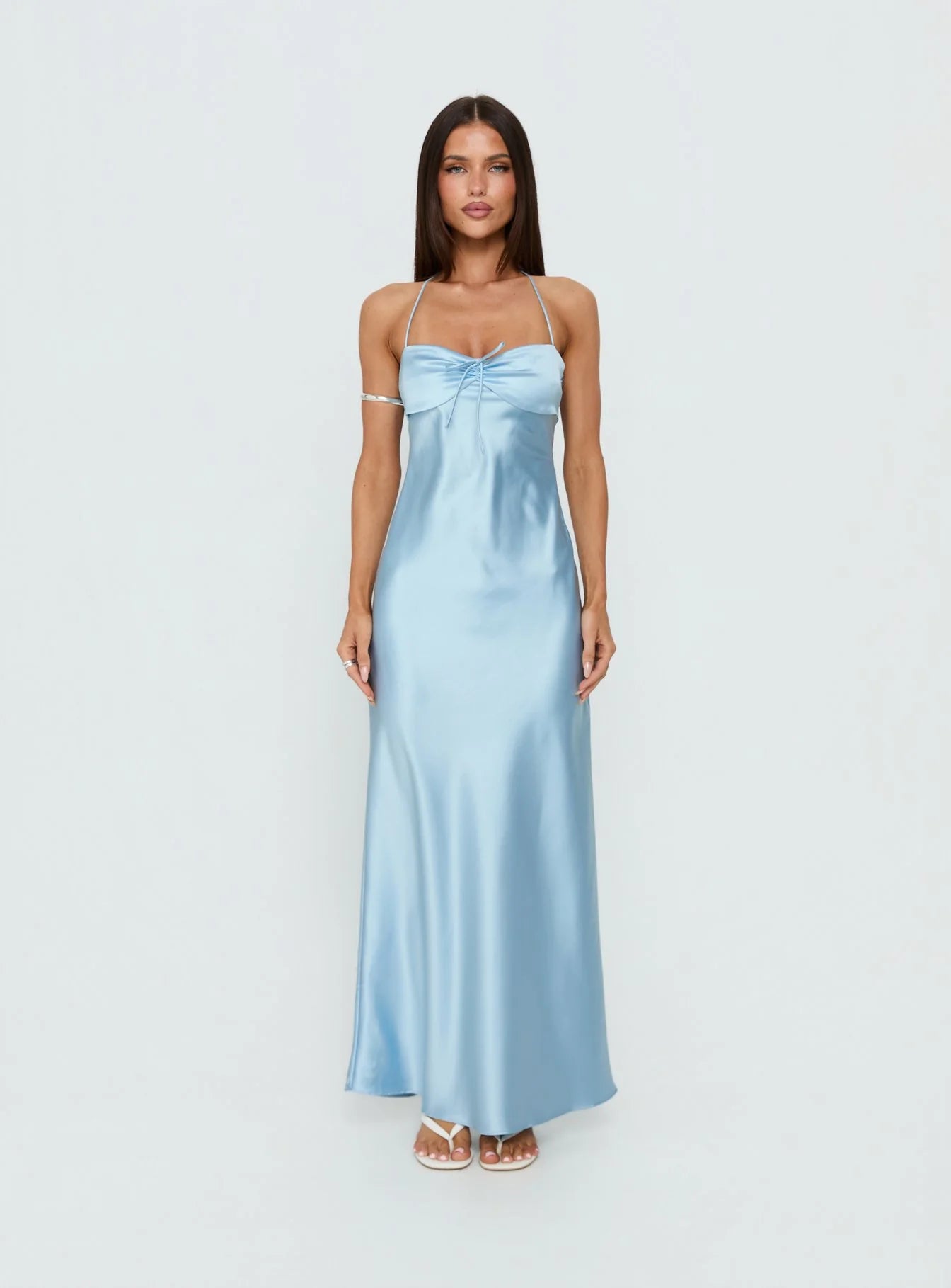 Fireproof Halter Maxi Dress Baby Blue