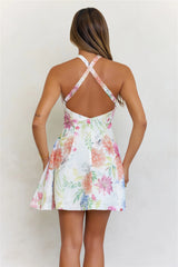 Sweetest Bloom Floral Bow Mini Dress Multi