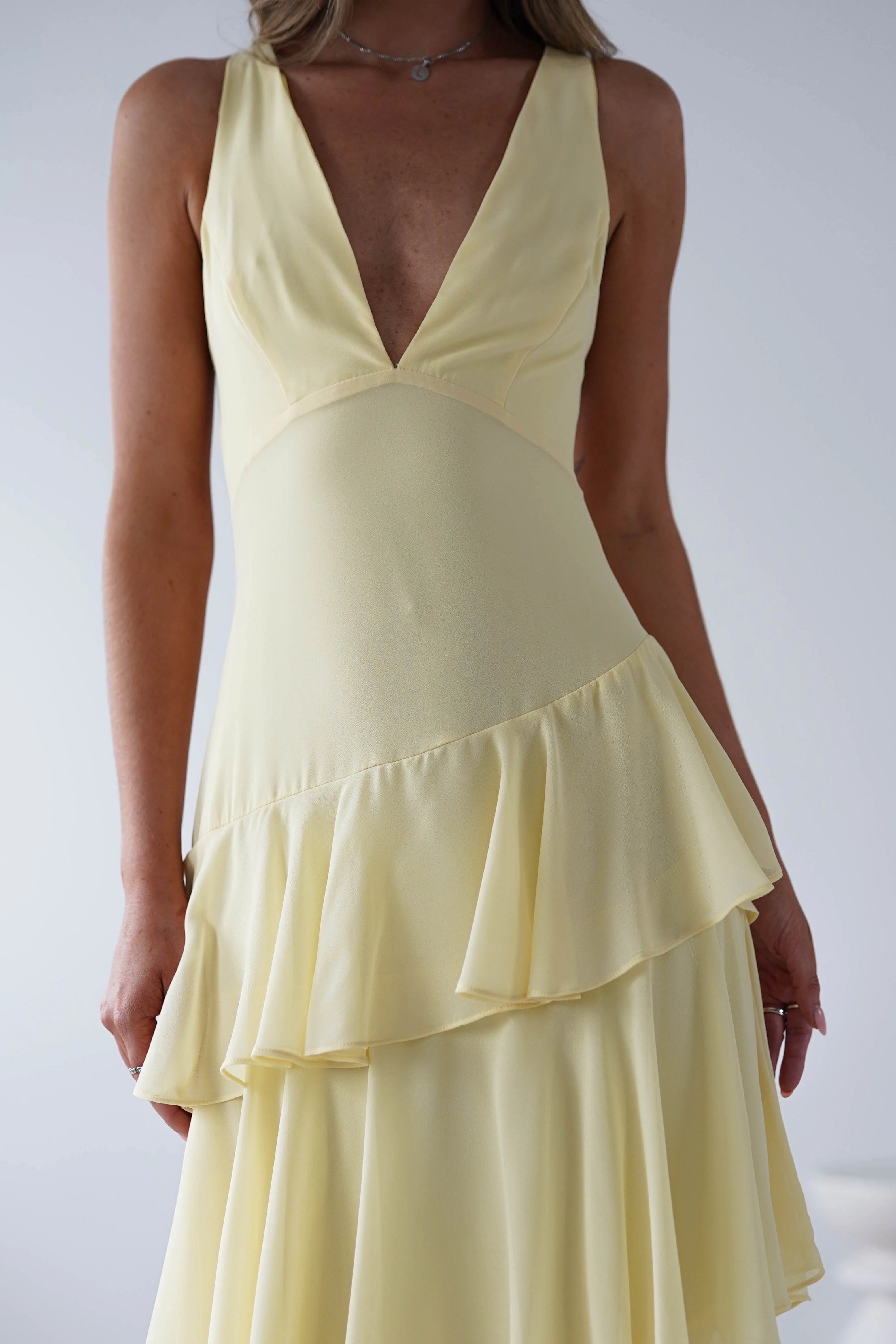 Andalusia Ruffle Maxi Dress | Yellow