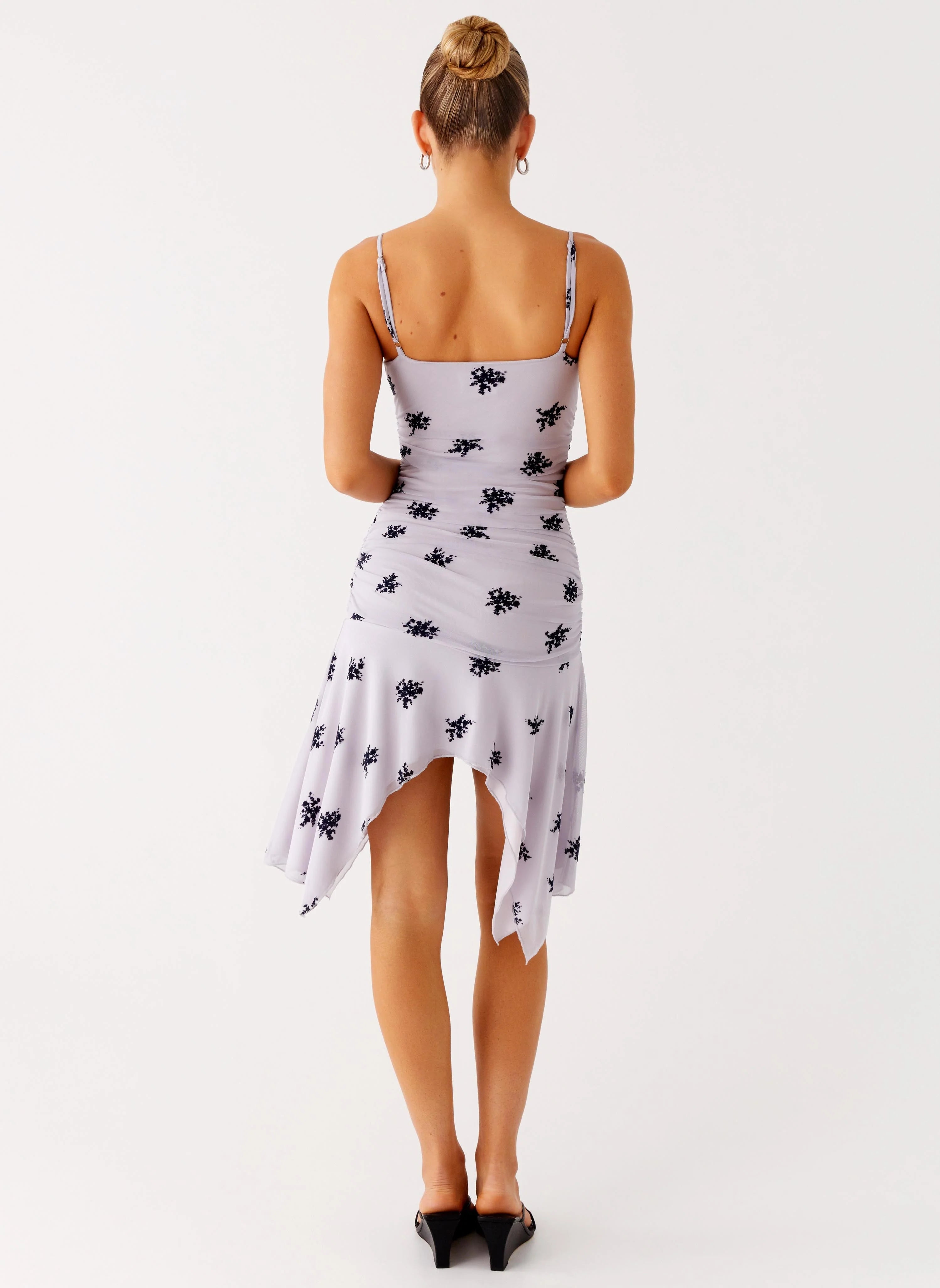 Amor Flock Hanky Mini Dress - Lilac