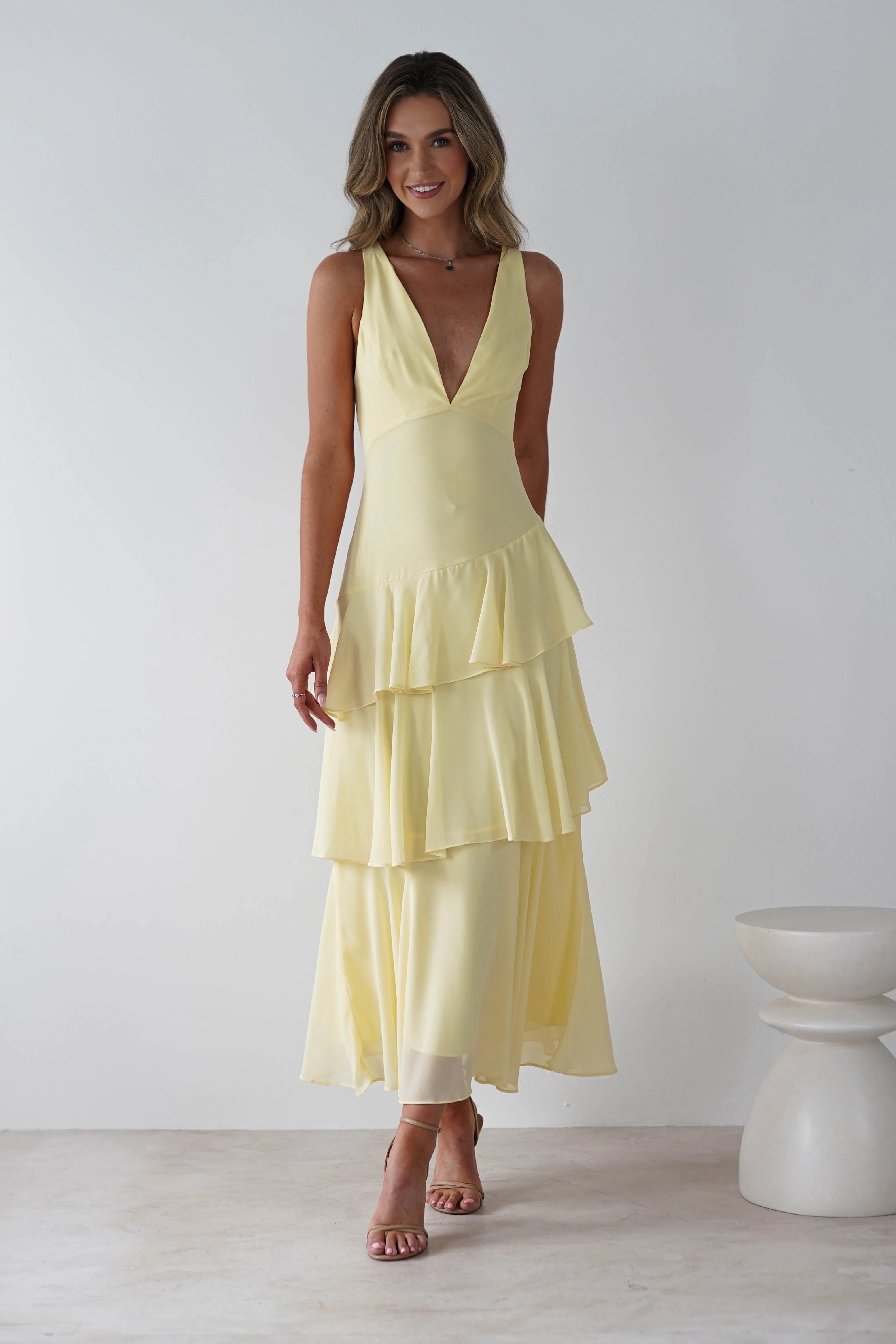 Andalusia Ruffle Maxi Dress | Yellow