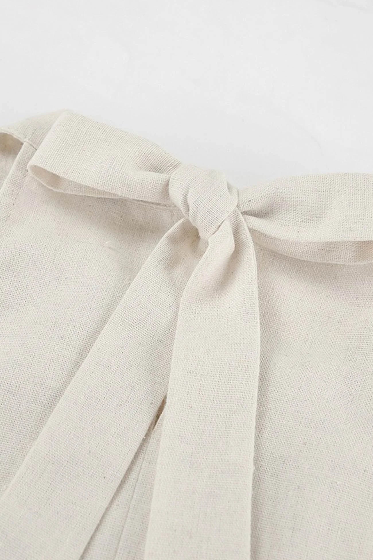 Halter Neck Tiered Cotton Linen Mini Dress