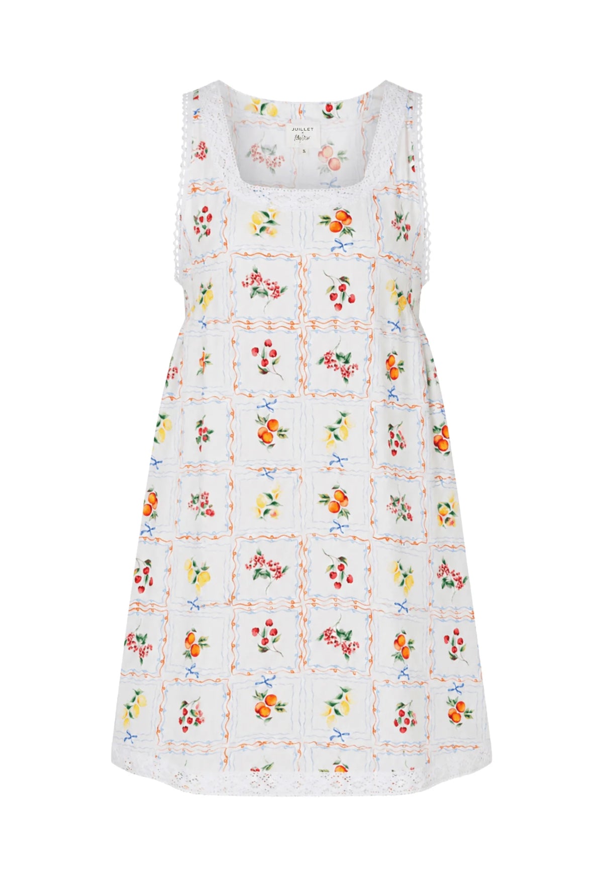 Juillet x Lilly Sisto': The Sunday Babydoll Mini Dress Fruit (Fruit- Small)