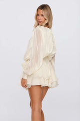 Styled Selections Long Sleeve Mini Dress Cream