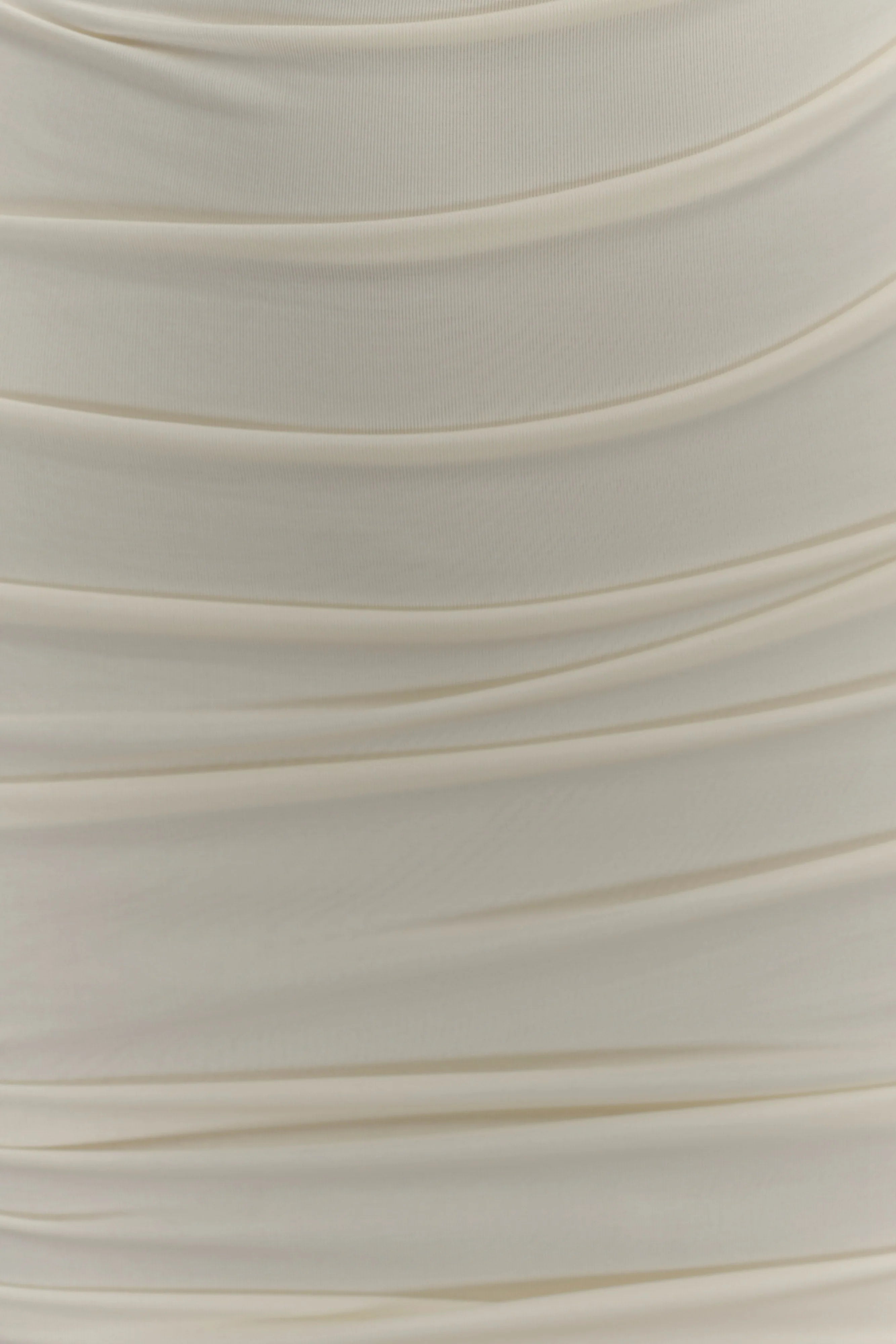 Camila Ruched Halter Midi Dress - Ivory