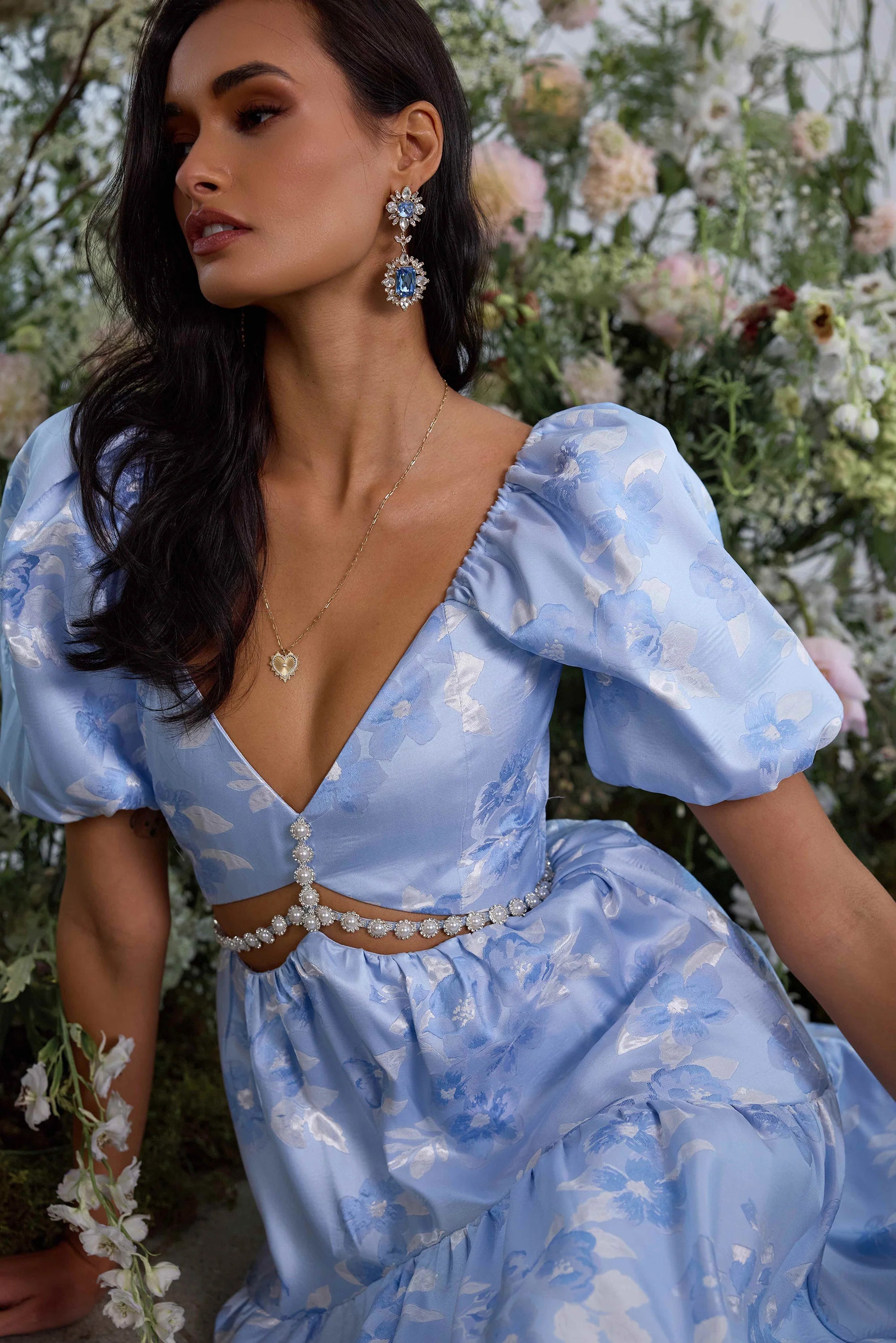 The Emma Dress in Chambray Blue Baroque