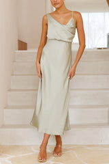 Satin Cowl Neck Cami Dress