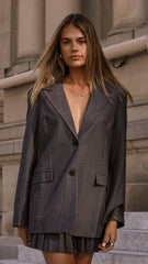 MVN - Newport Pinstripe Blazer - Dark Grey